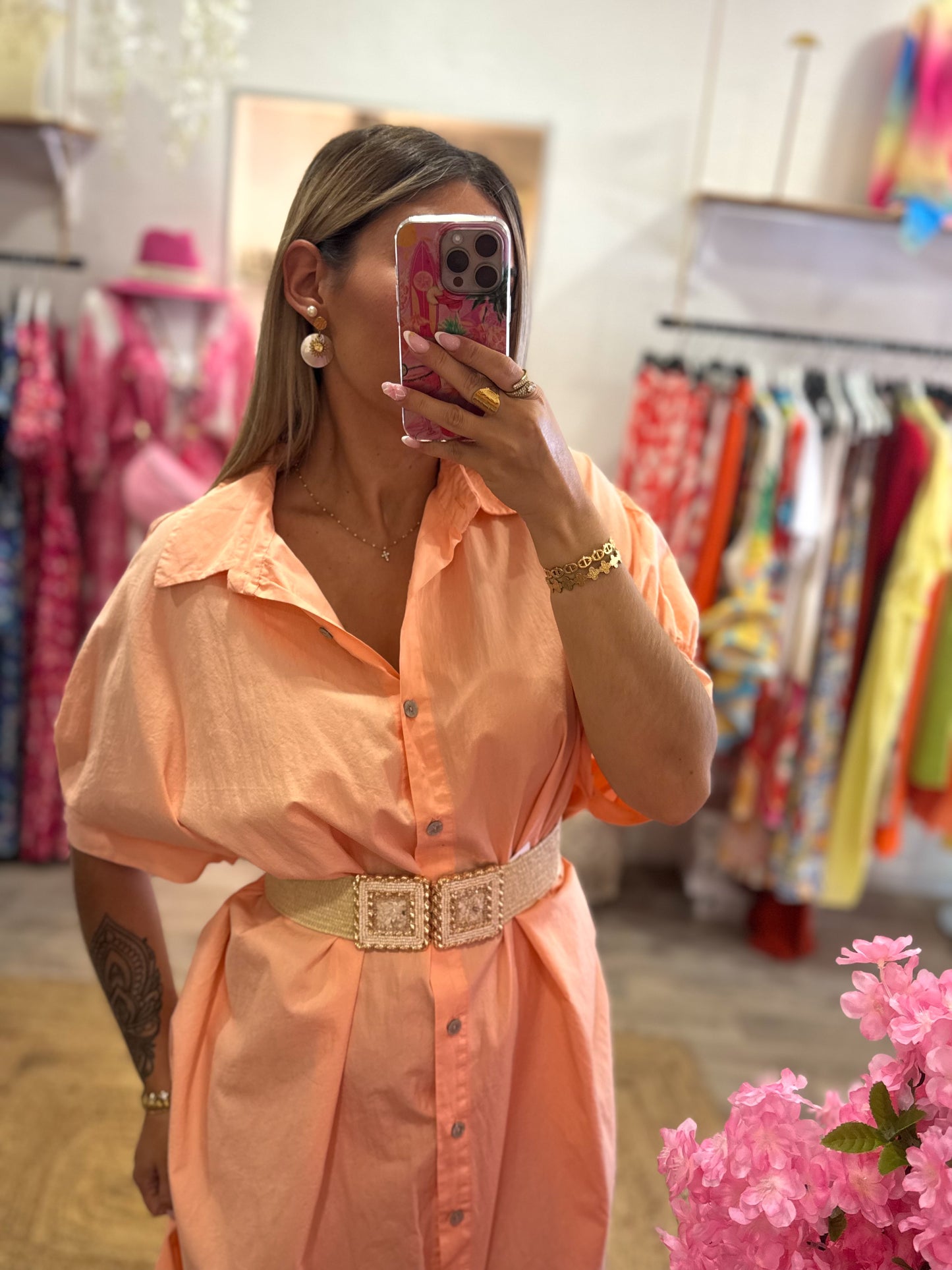 ROBE CHEMISE LARGE - ORANGE