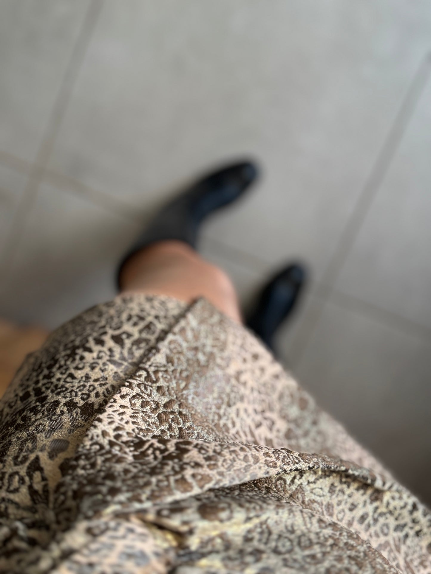 JUPE-SHORT LÉOPARD NACRÉ