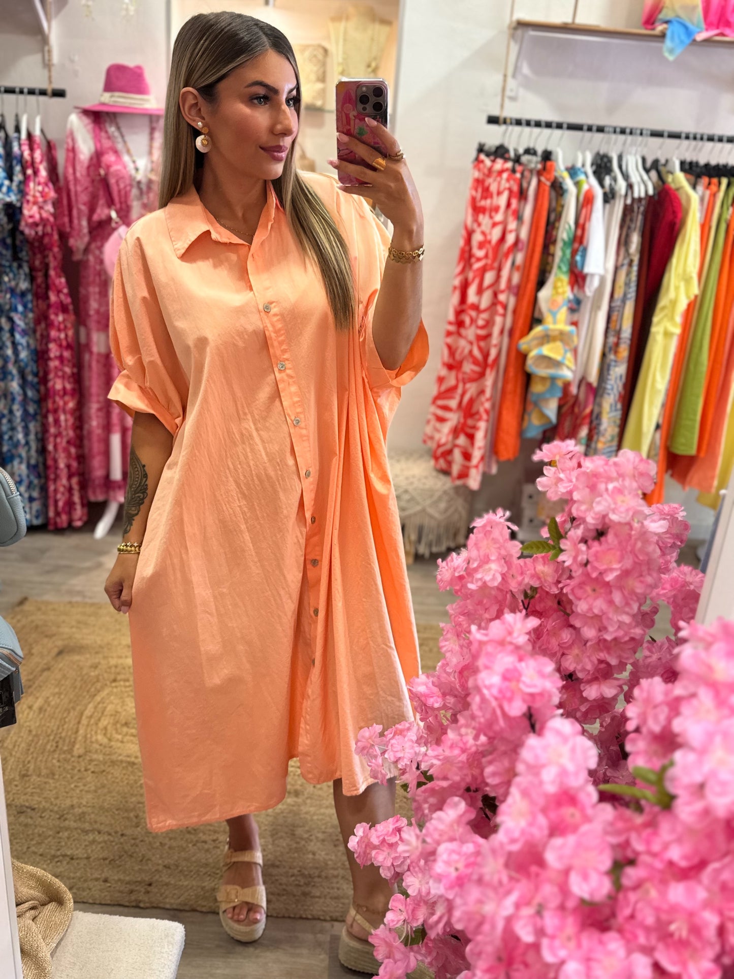 ROBE CHEMISE LARGE - ORANGE
