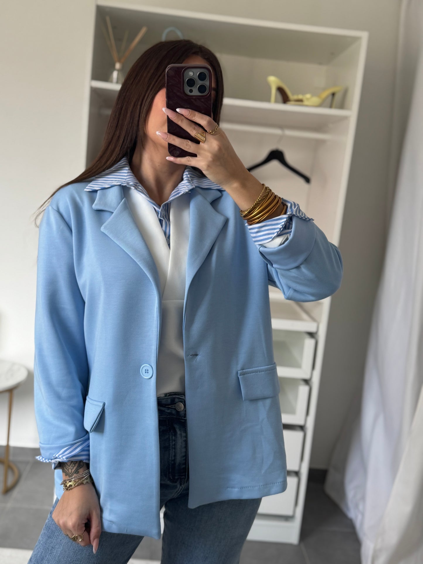 BLAZER COTON LOU - BLEU