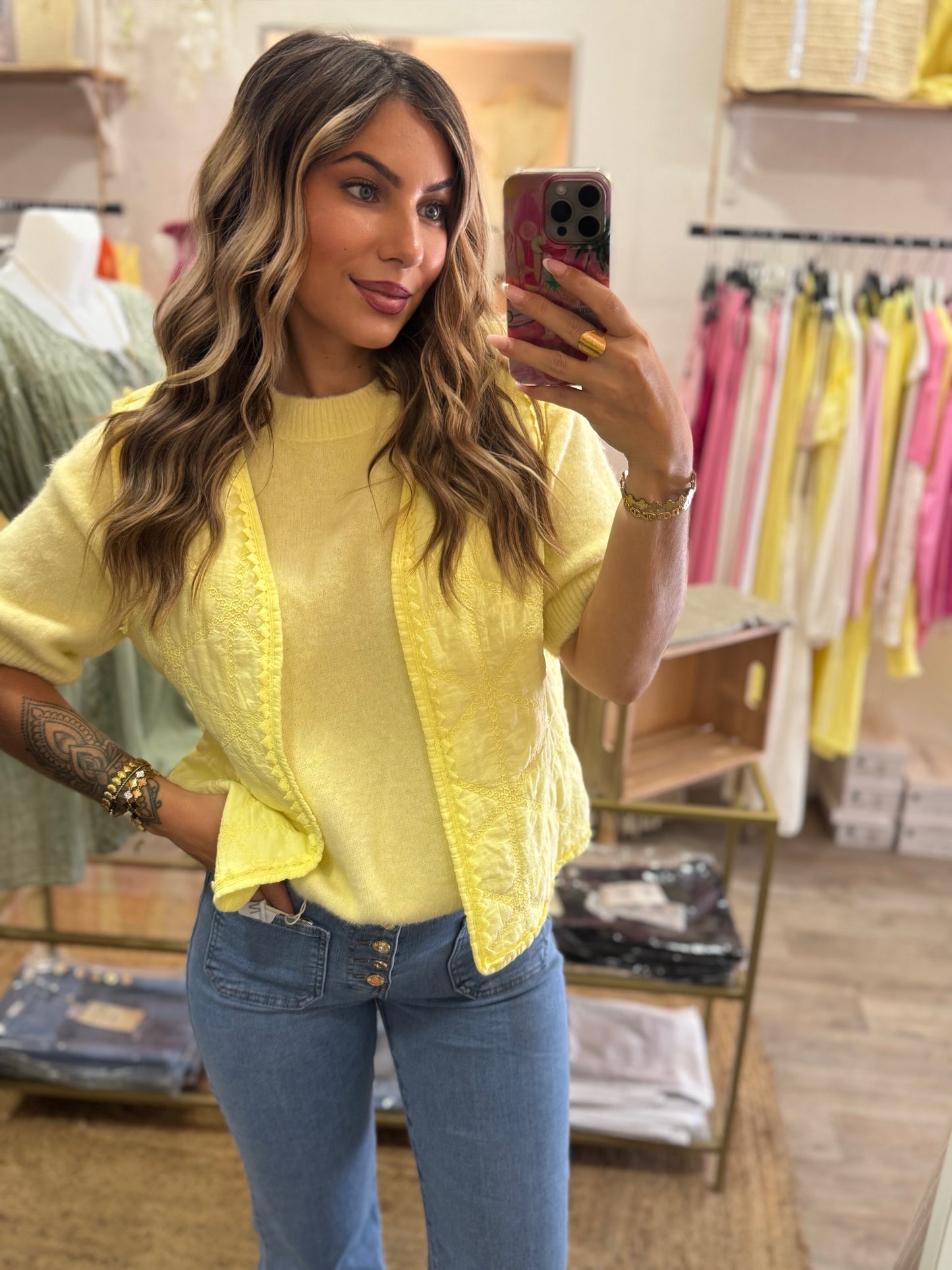 GILET SANS MANCHES GDC - LOVANA - JAUNE