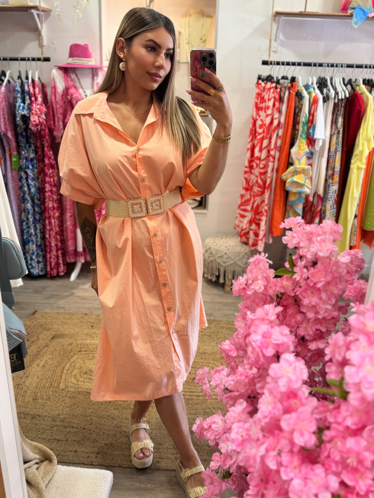ROBE CHEMISE LARGE - ORANGE
