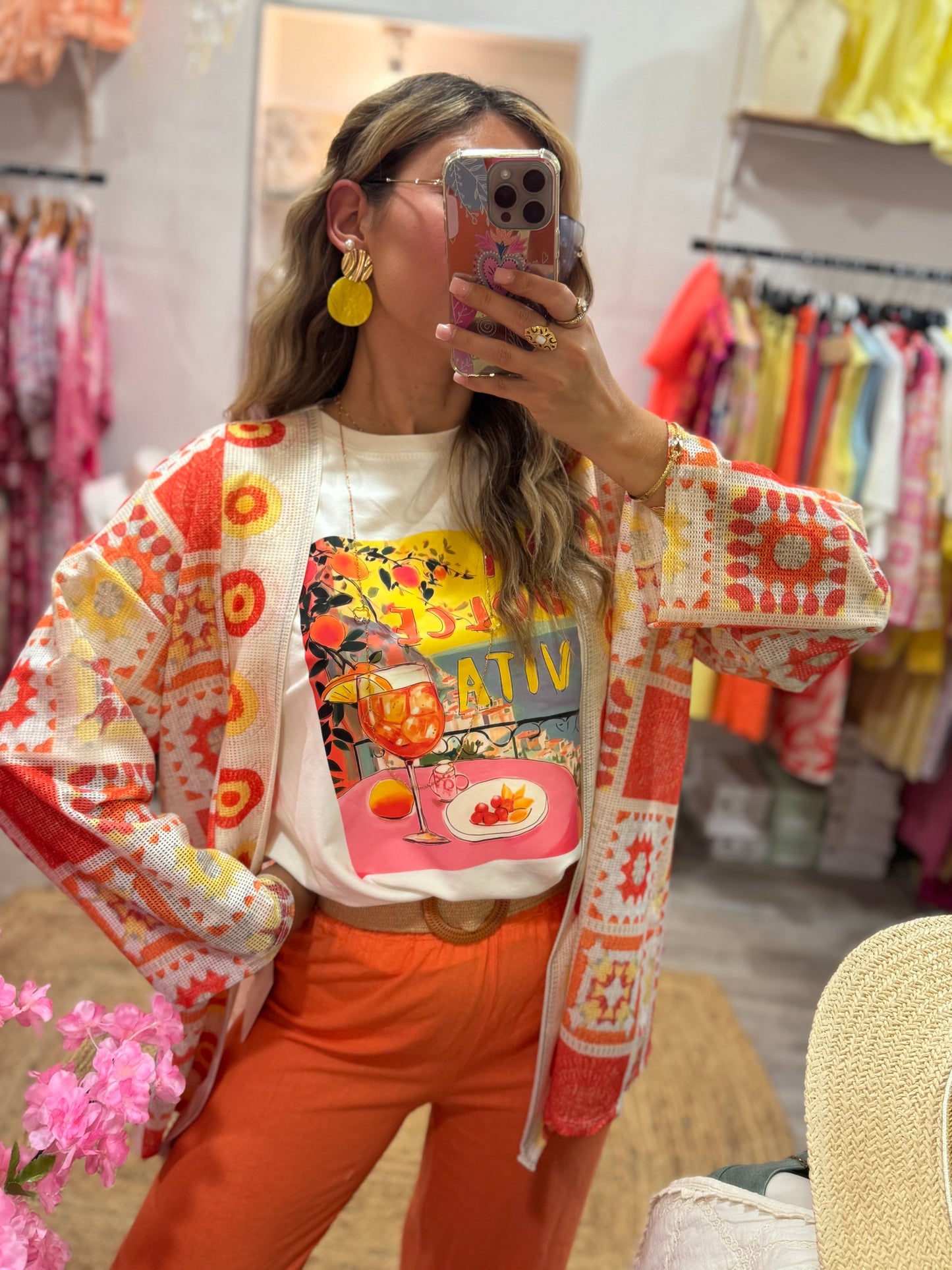 GILET KIMONO - ORANGE