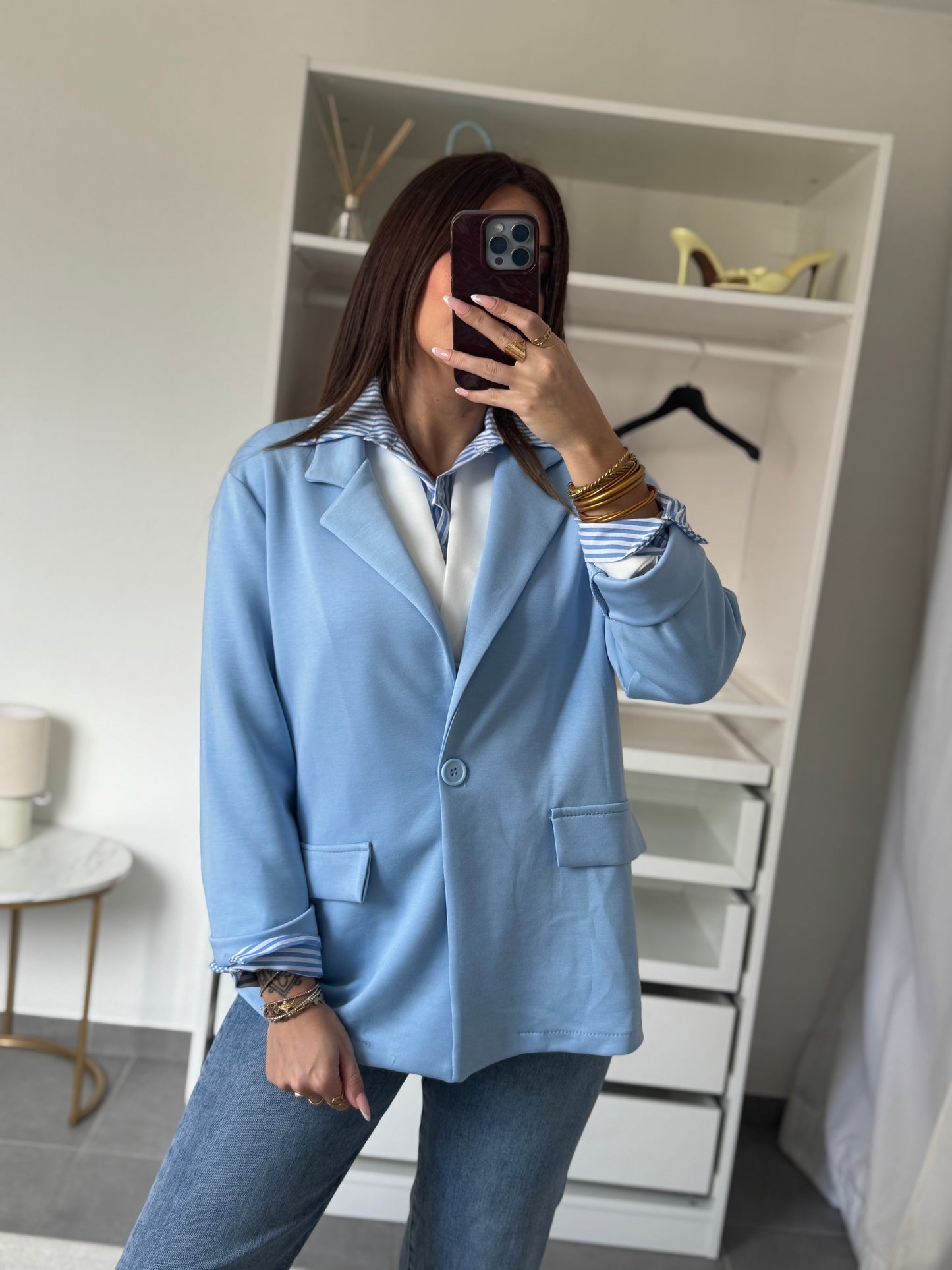 BLAZER COTON LOU - BLEU