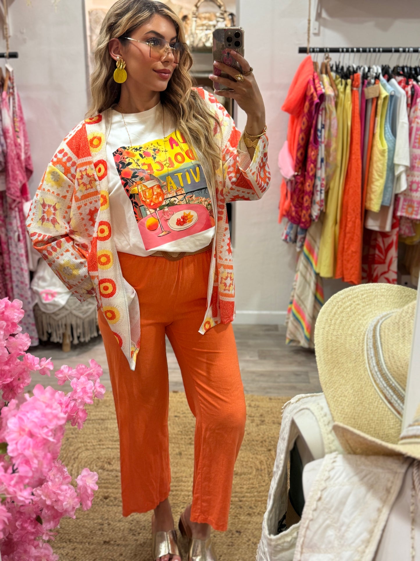 GILET KIMONO - ORANGE