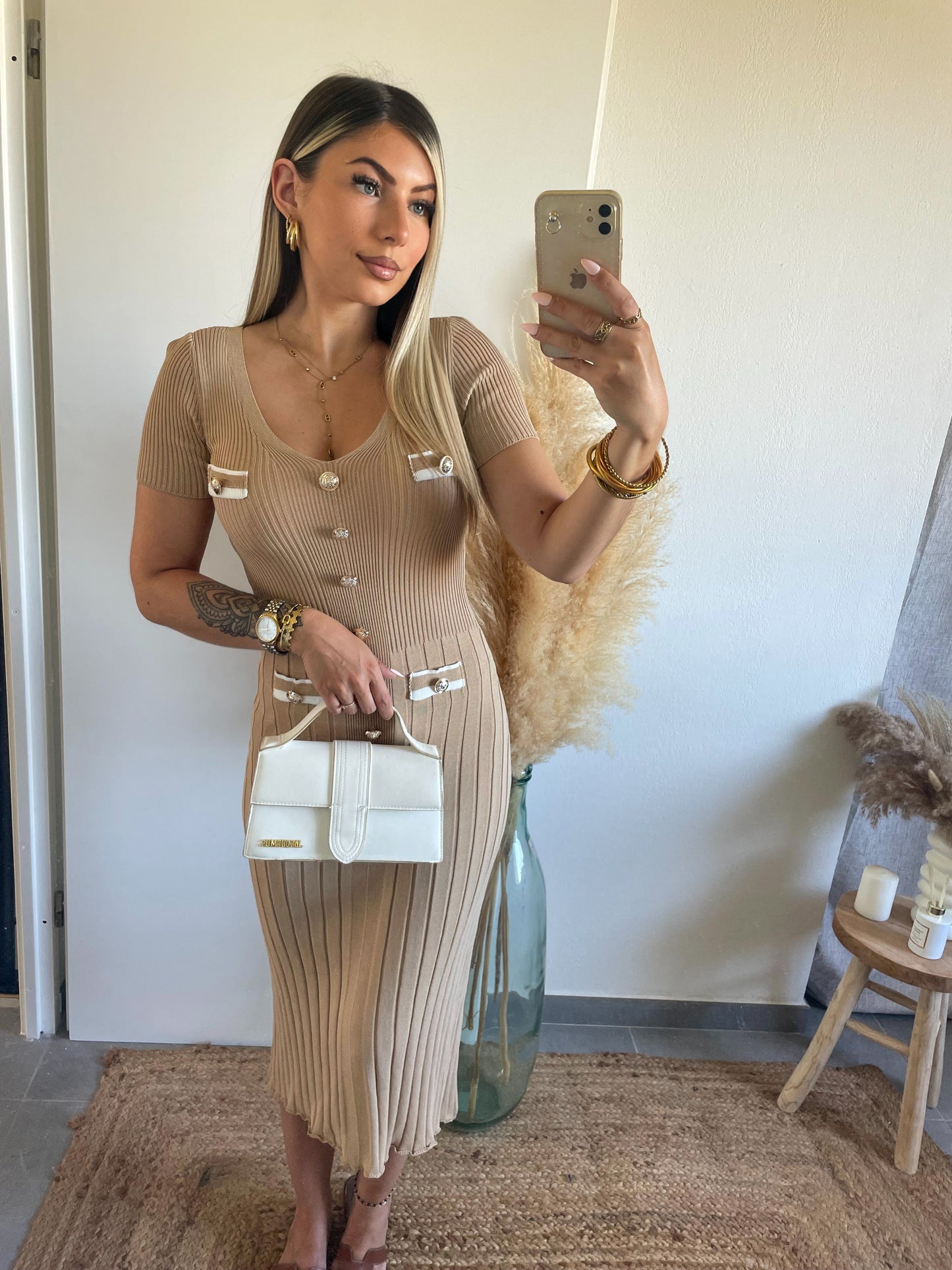 ROBE « SANDRO » BEIGE