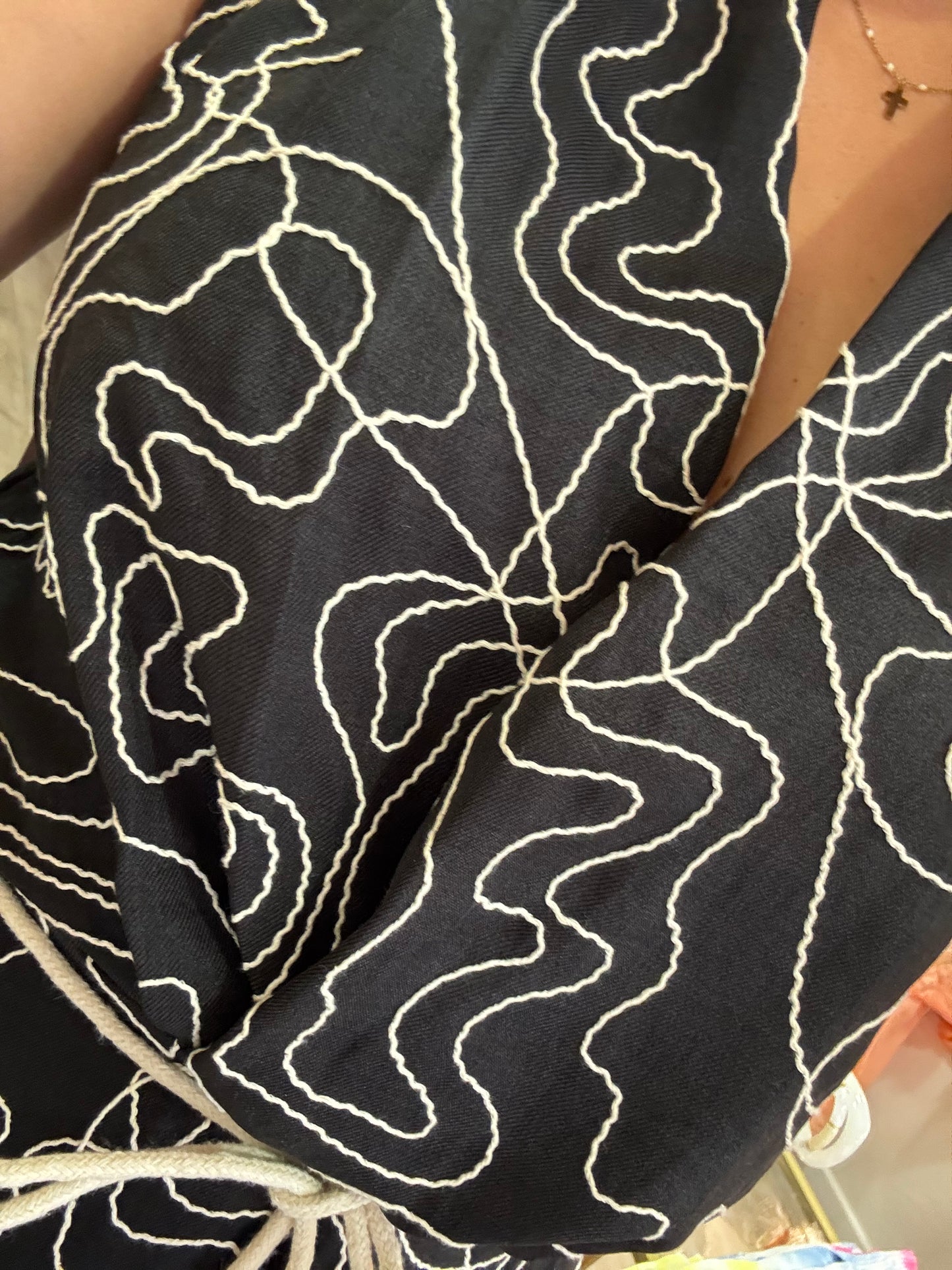 ROBE DOS NU A LISERÉS - NOIRE