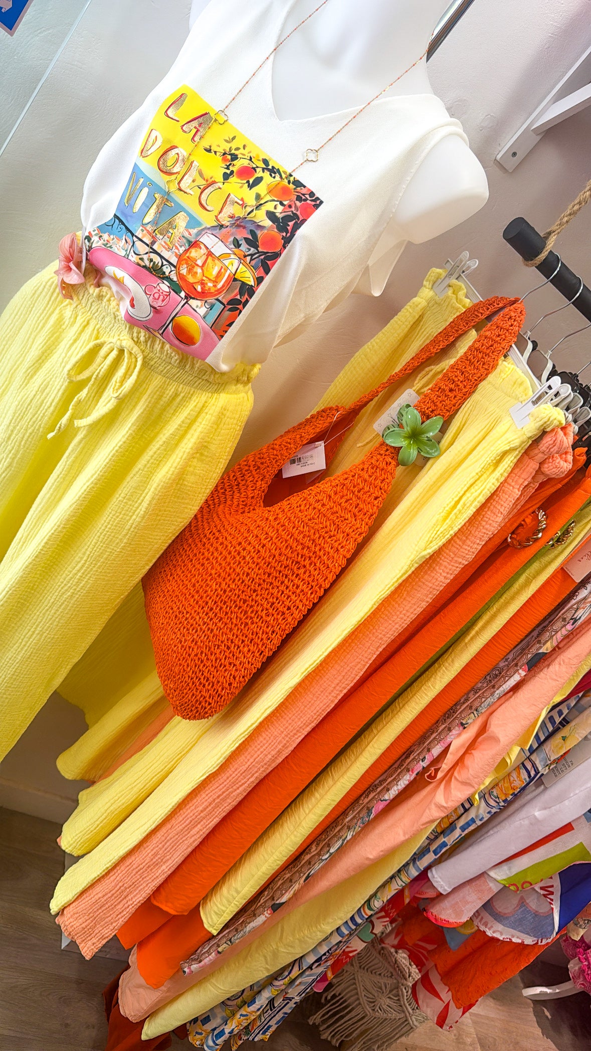 PANTALON GAZE DE COTON - JAUNE
