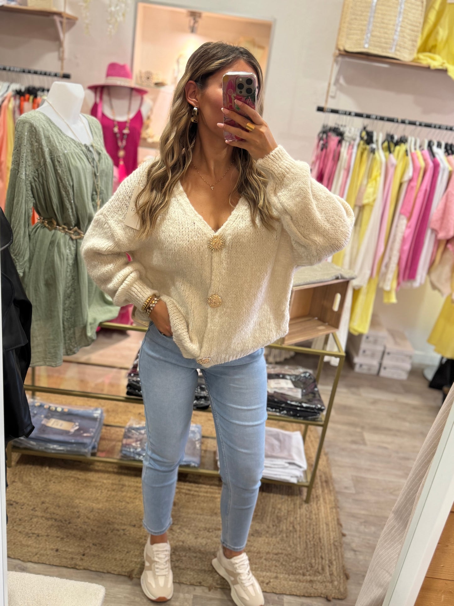 PULL 3 BROCHES - BEIGE