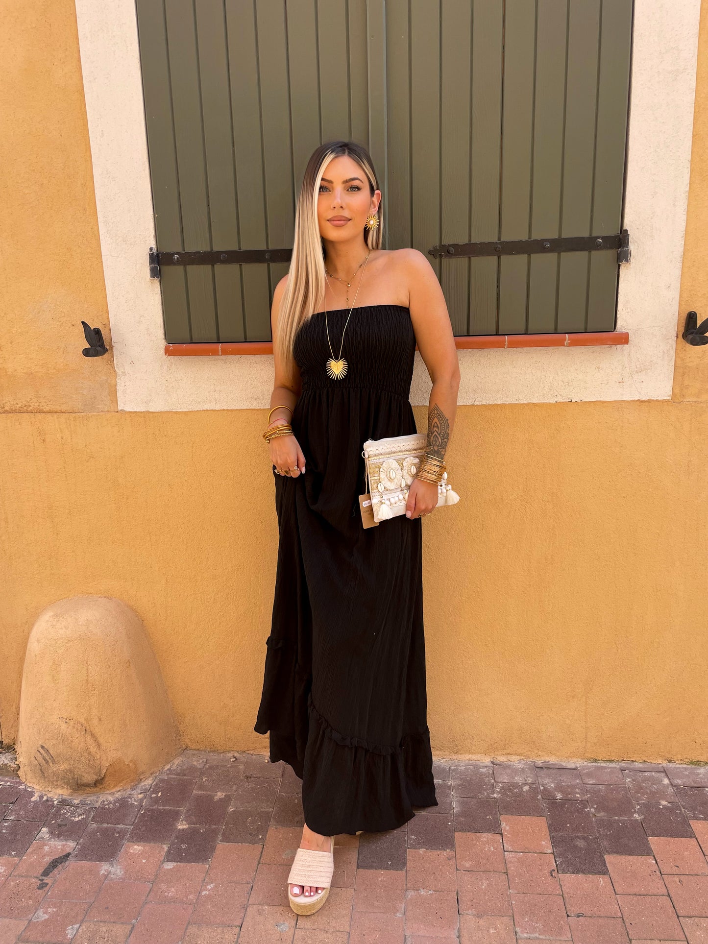 ROBE BUSTIER CASSIS - NOIRE