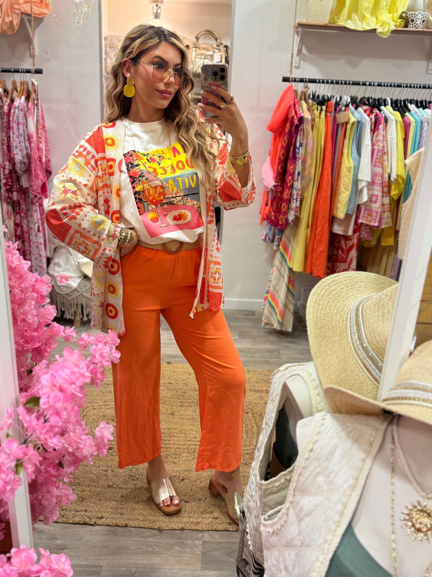 GILET KIMONO - ORANGE