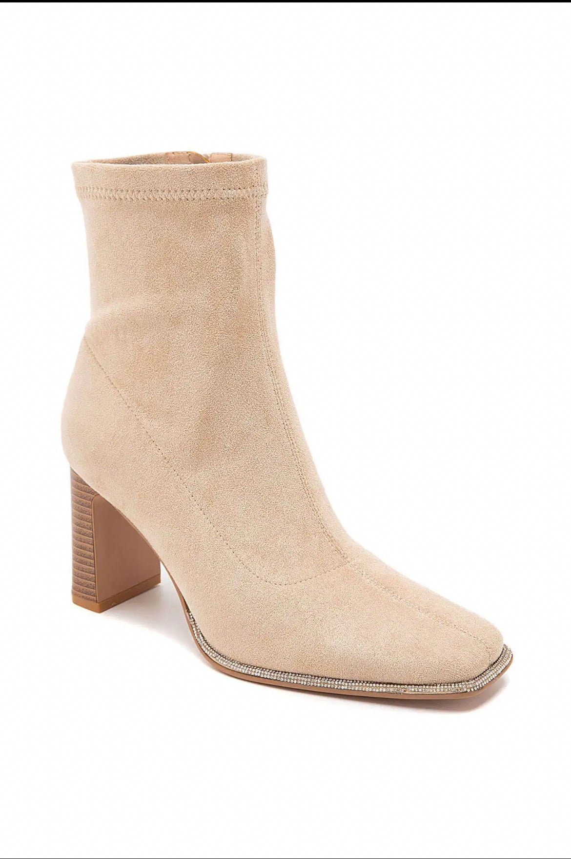 BOTTINES EN DAIM A STRASS
