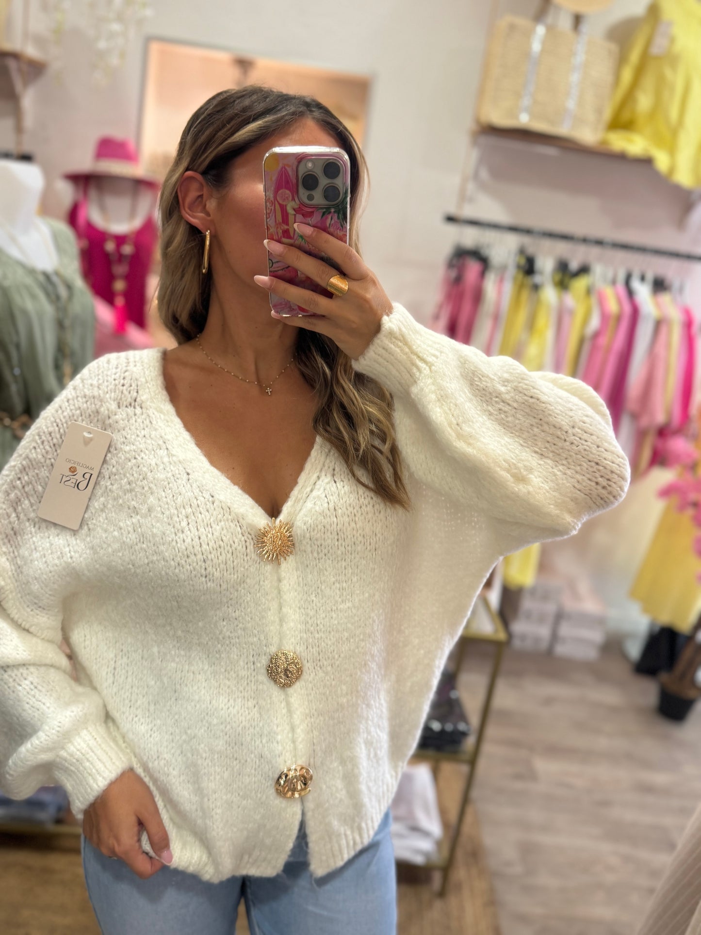 PULL 3 BROCHES - BLANC