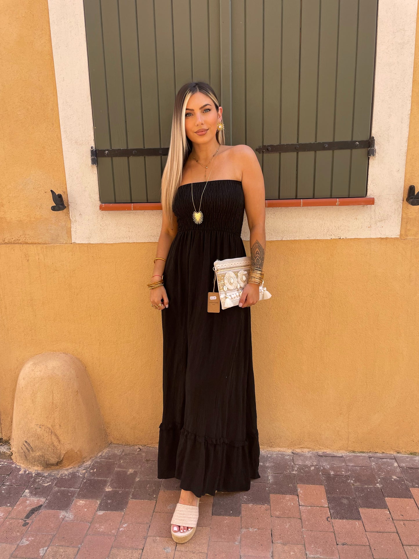 ROBE BUSTIER CASSIS - NOIRE