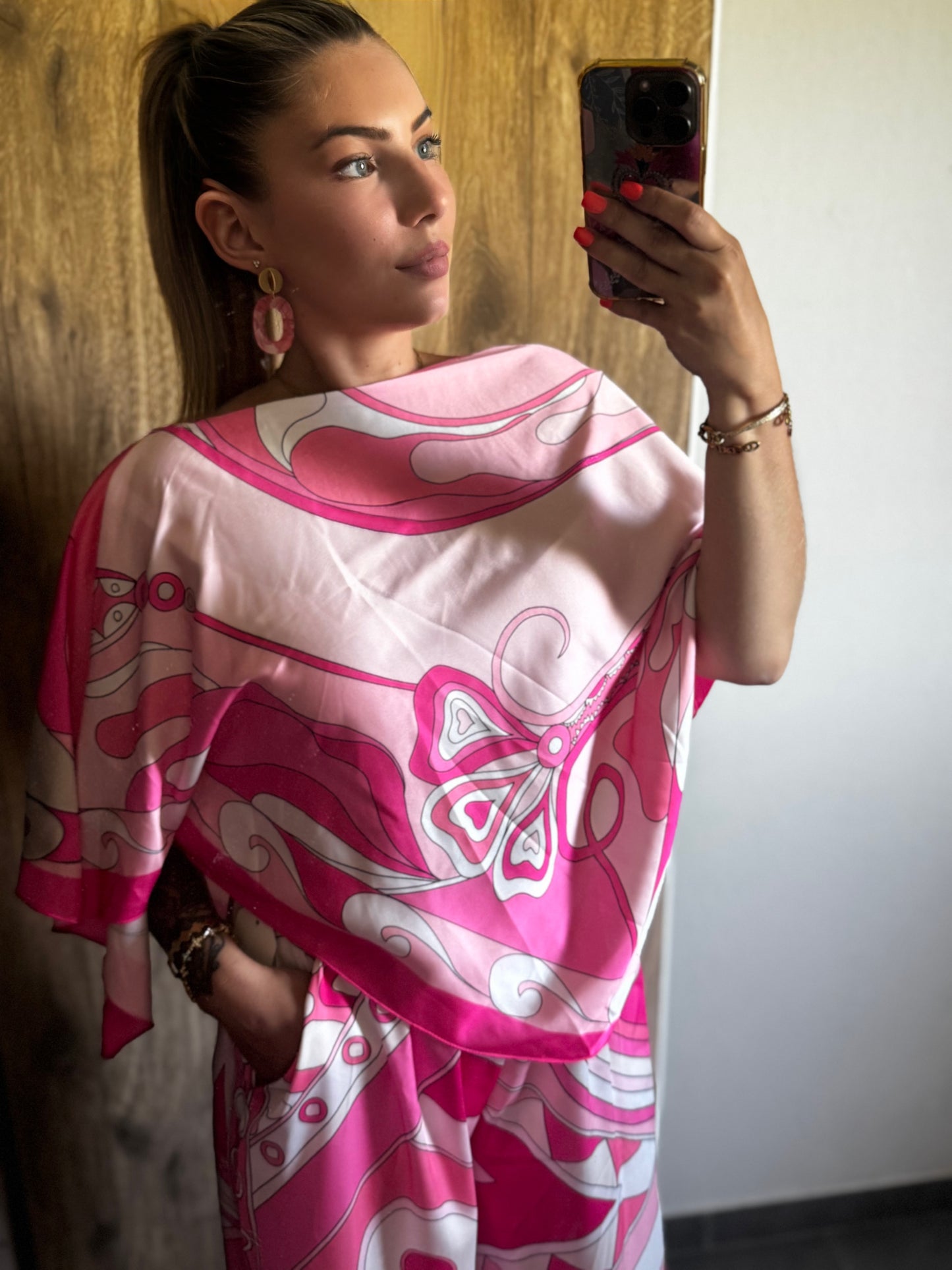 ENSEMBLE PONCHO - ROSE