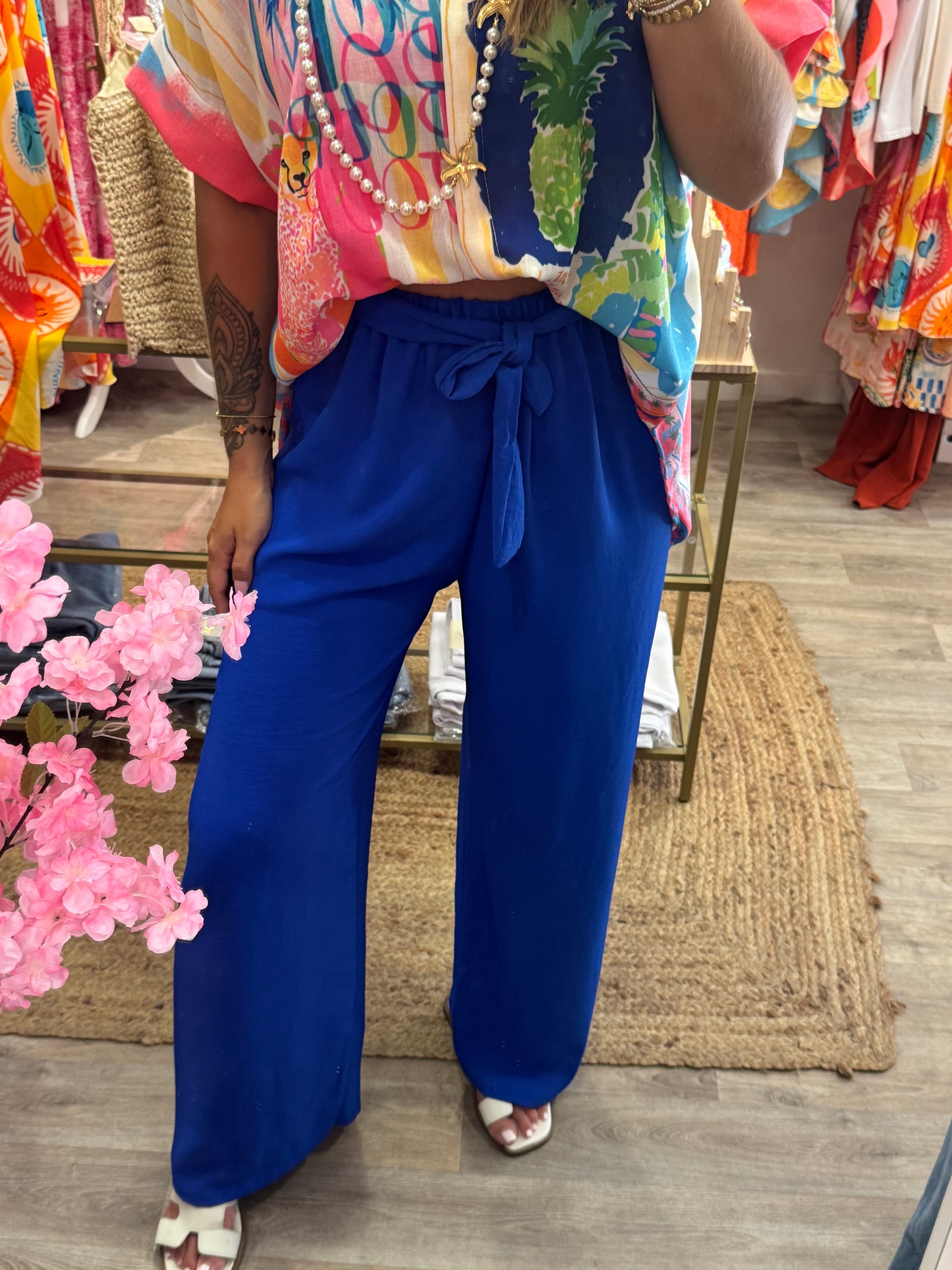 PANTALON FLUIDE MAÉ - BLEU ROI