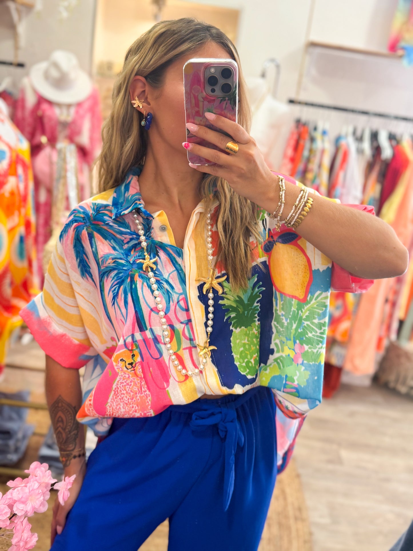 CHEMISE TROPICAL - BLEU ROI