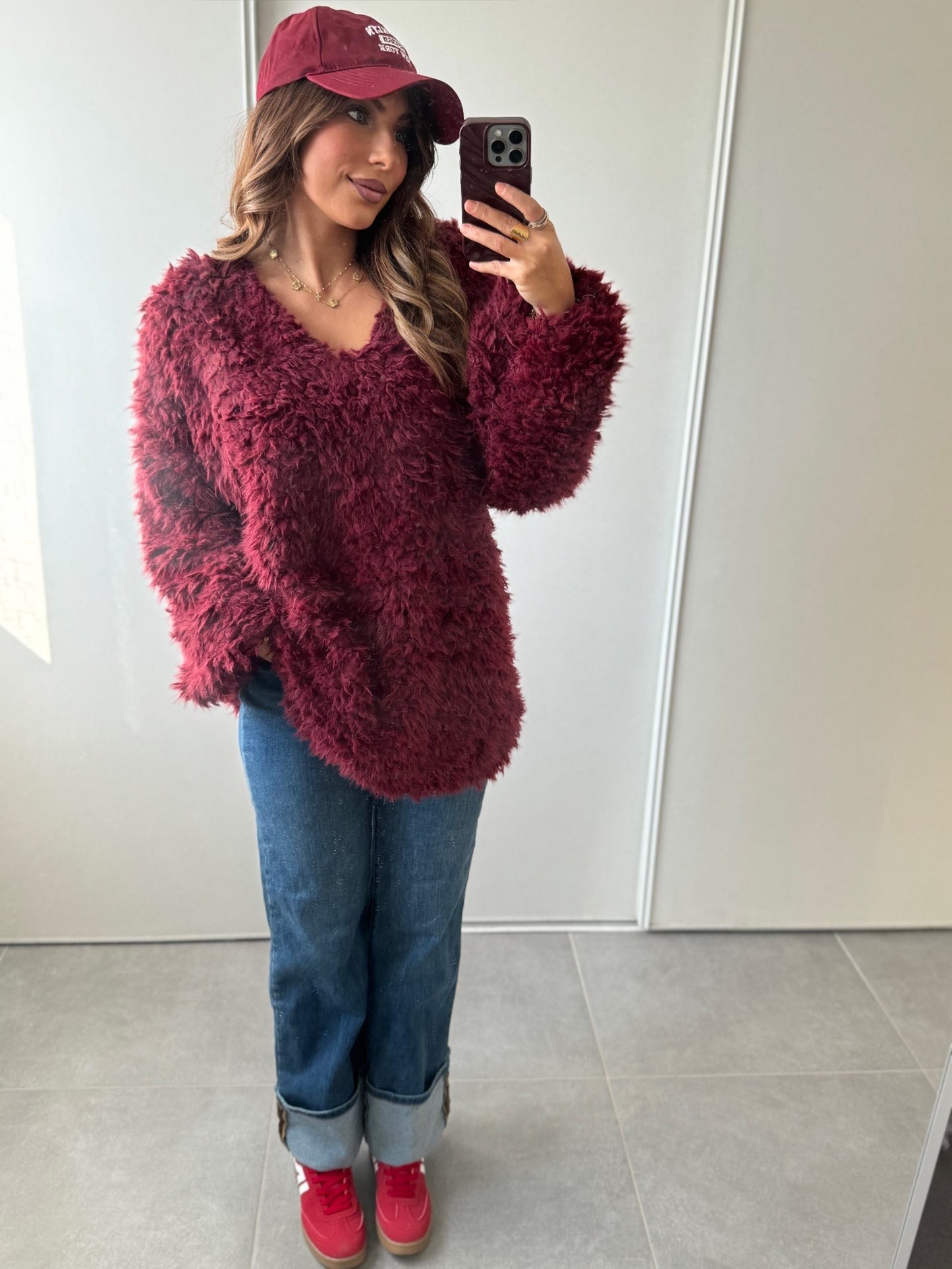 PULL ÉPAIS BORDEAUX