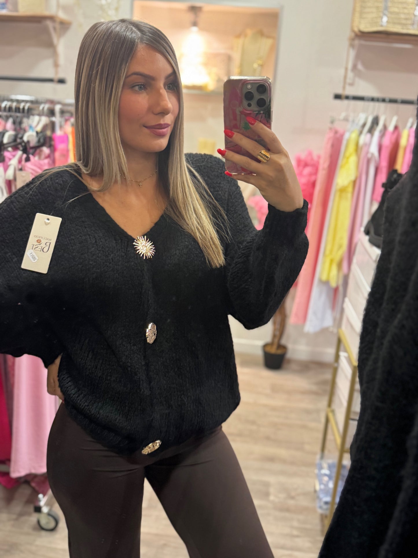 PULL 3 BROCHES - NOIR