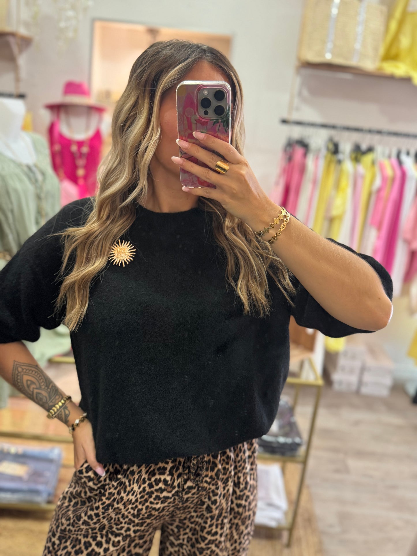 PULL MANCHE 3/4 COMFY - NOIR
