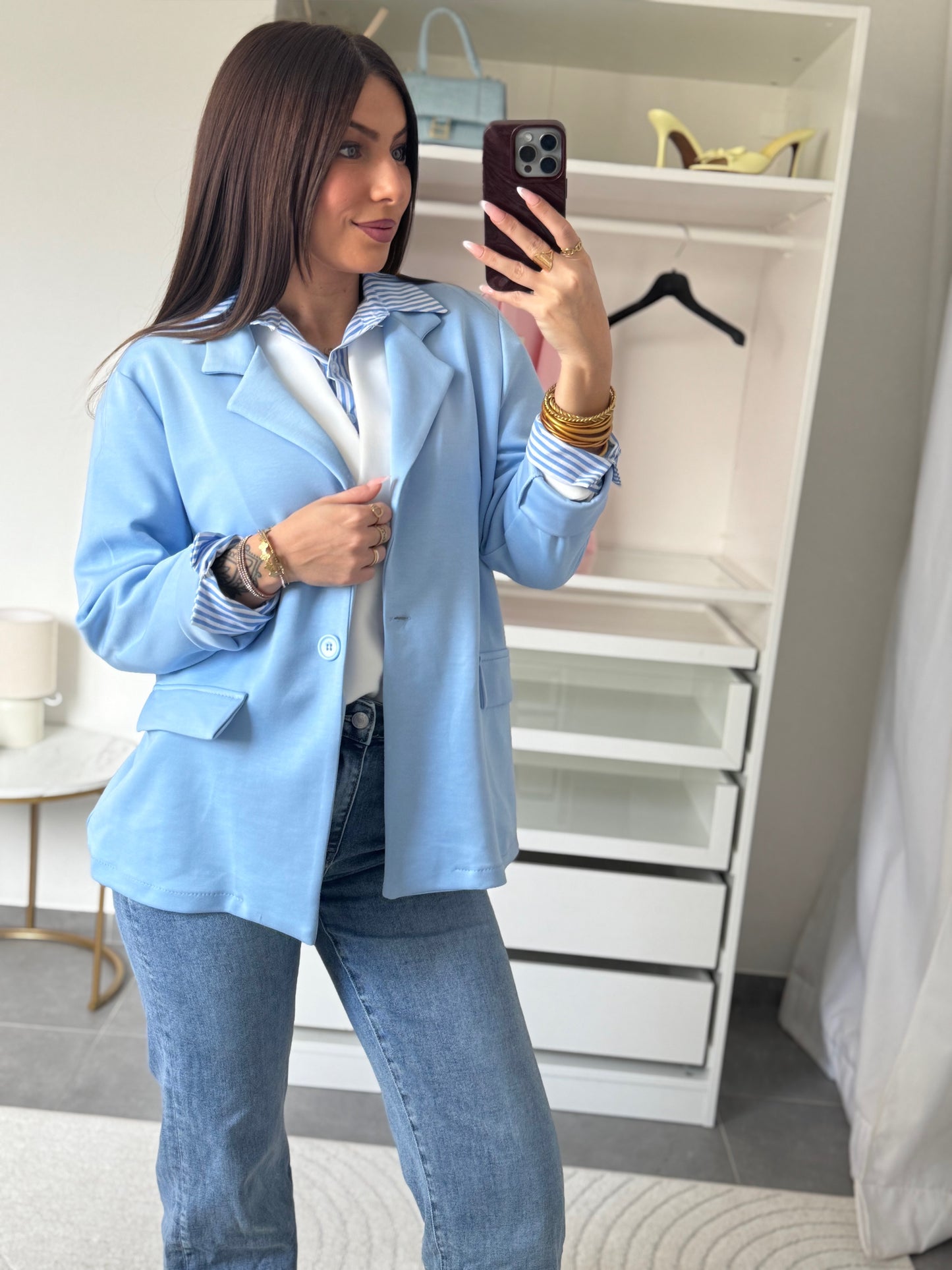 BLAZER COTON LOU - BLEU