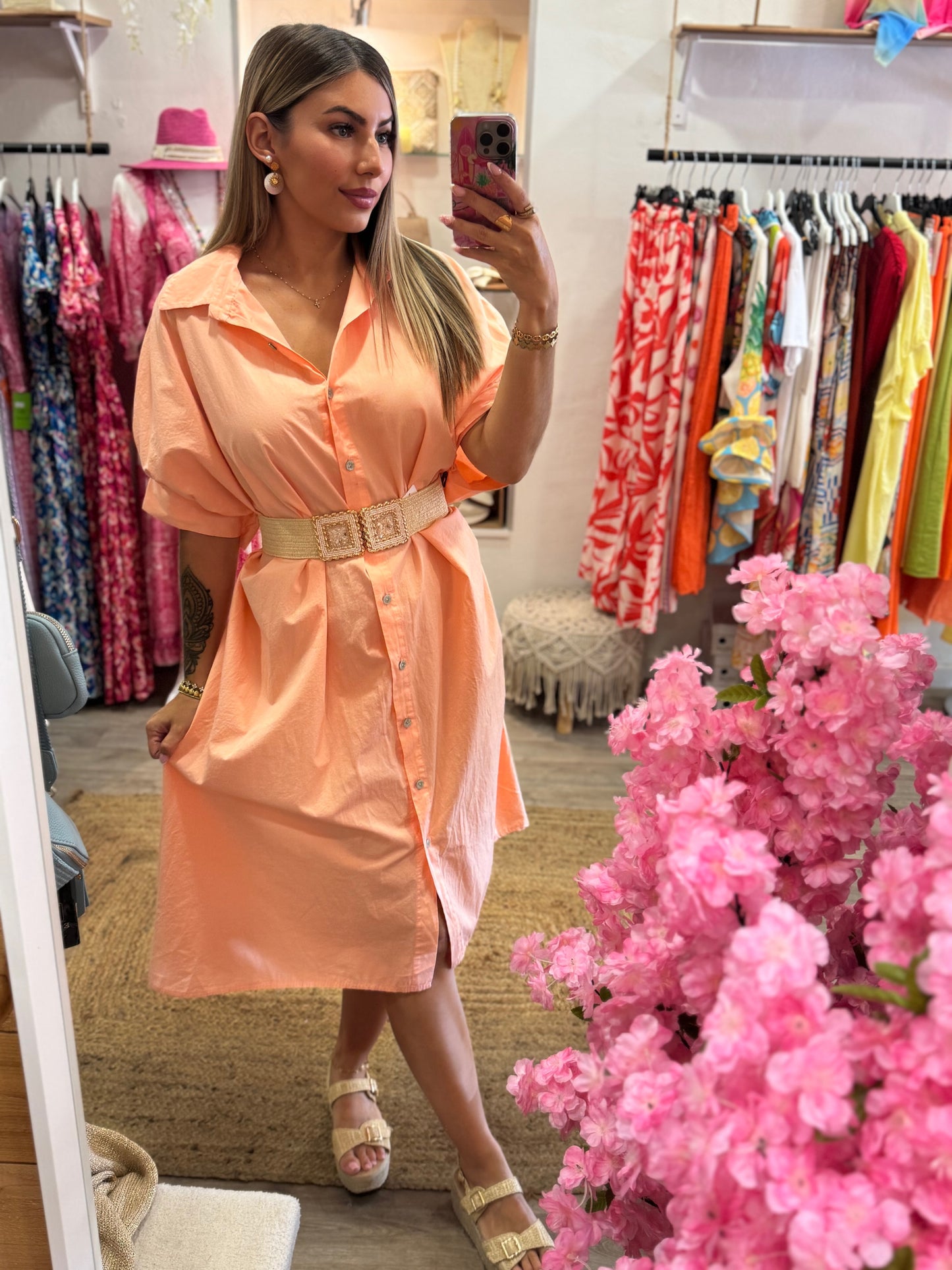 ROBE CHEMISE LARGE - ORANGE