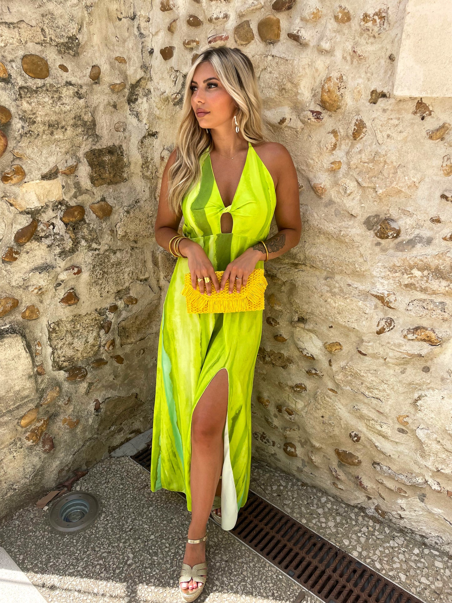 ROBE AJOUREE POMME