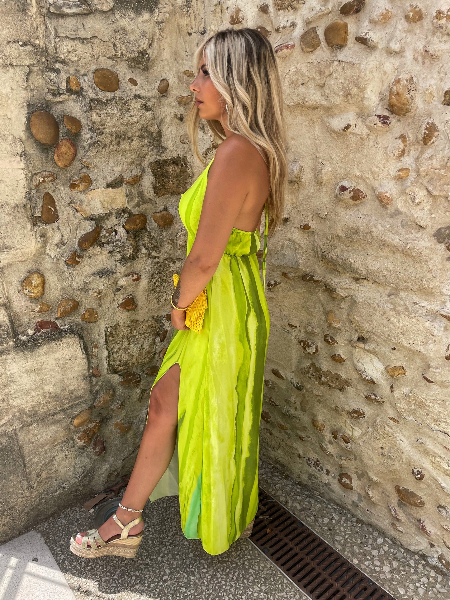 ROBE AJOUREE POMME