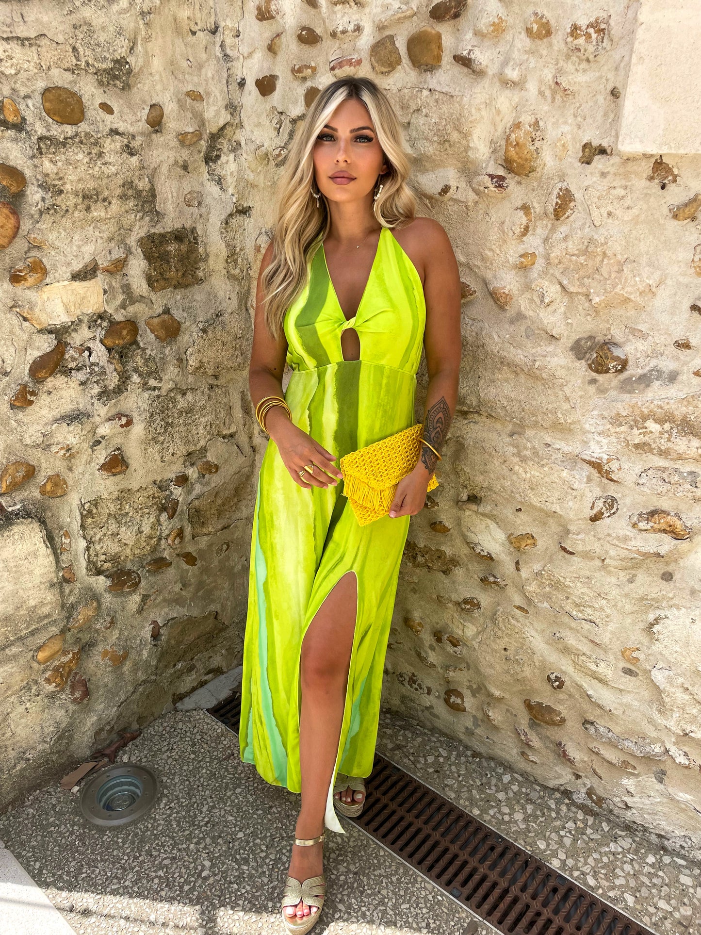 ROBE AJOUREE POMME
