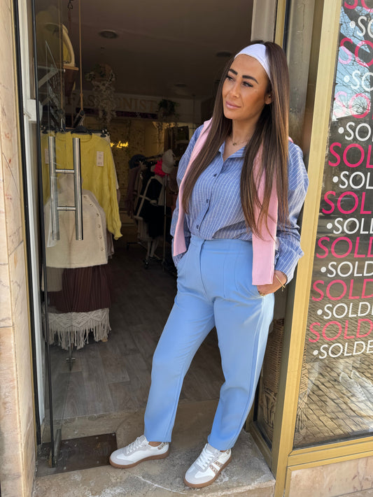 CHEMISE BLEU FINE RAYURES