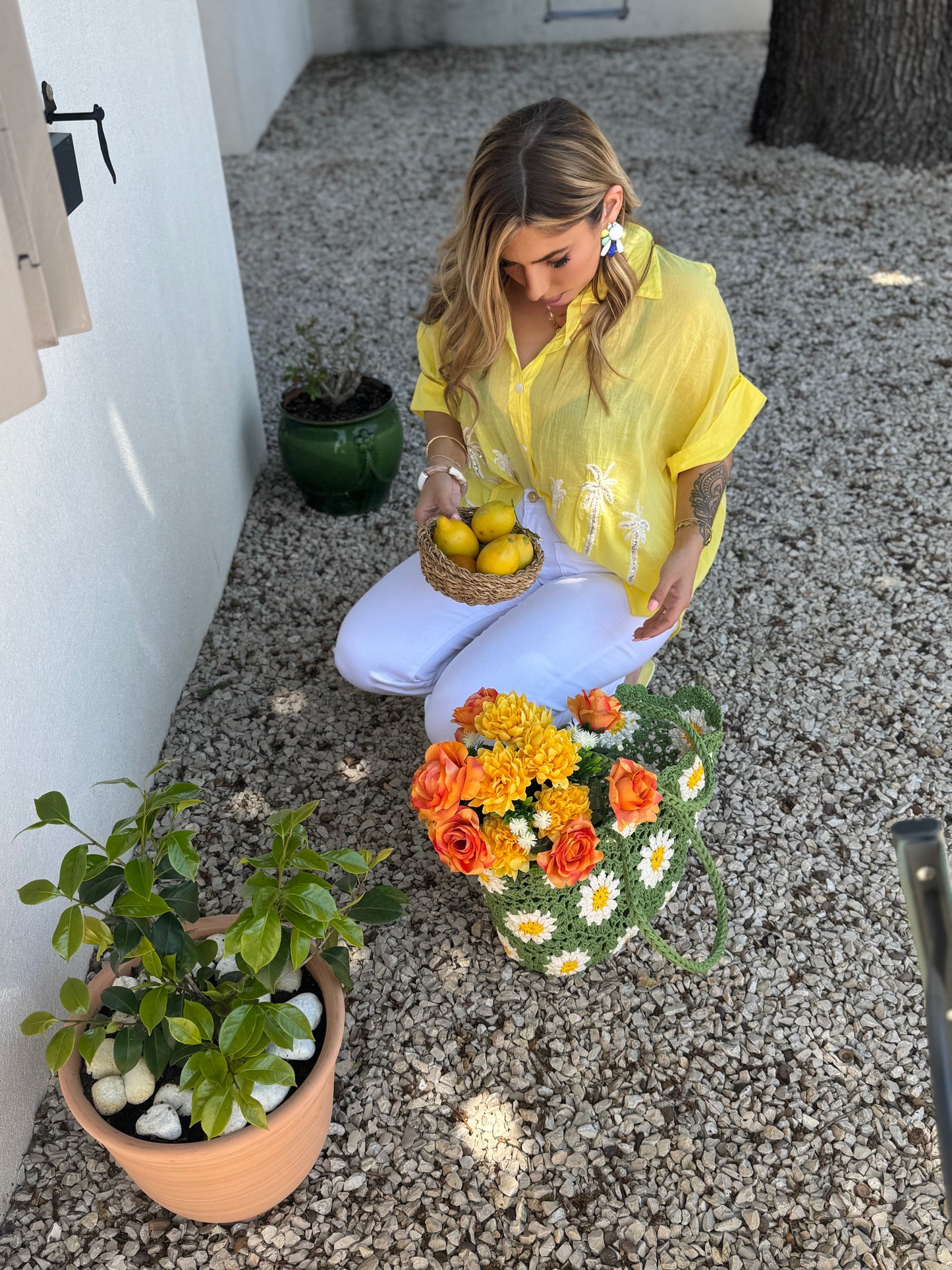 CHEMISE PALMIER - JAUNE