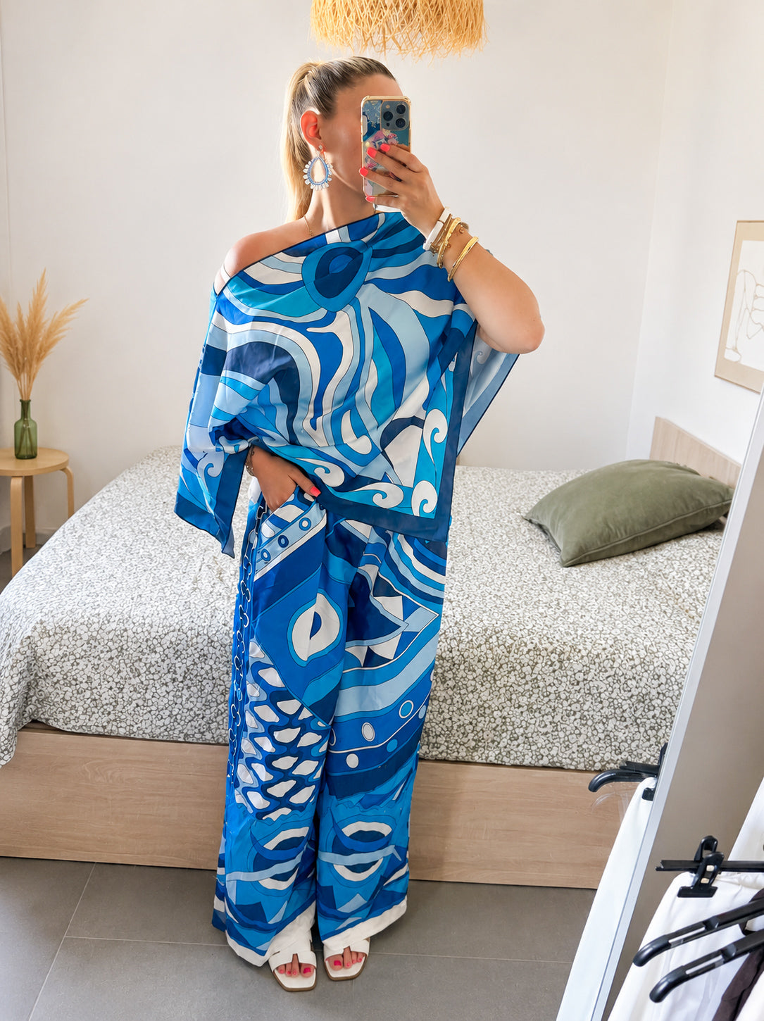 ENSEMBLE PONCHO - BLEU ÉLECTRIQUE