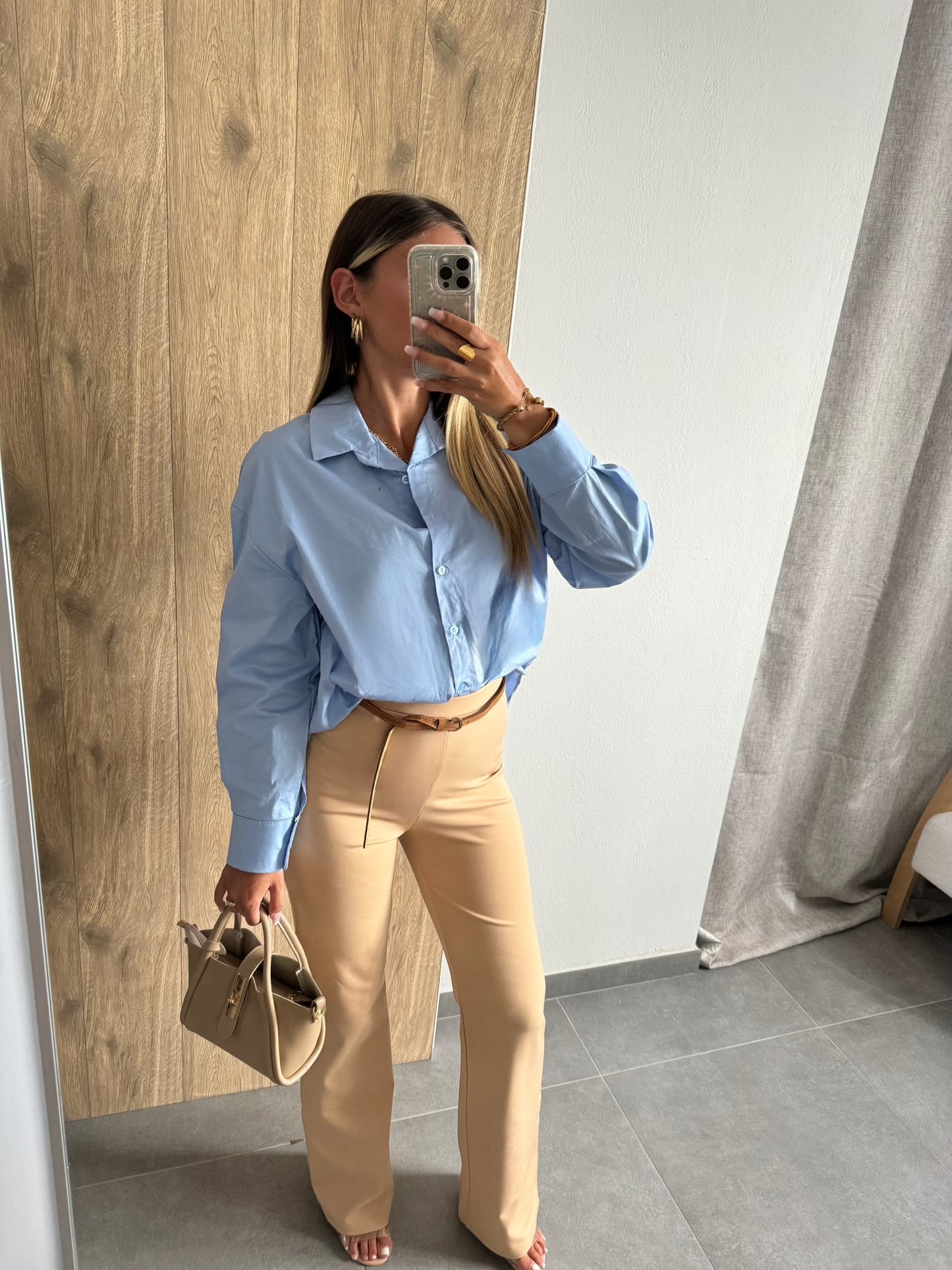 CHEMISE WORK BLEU