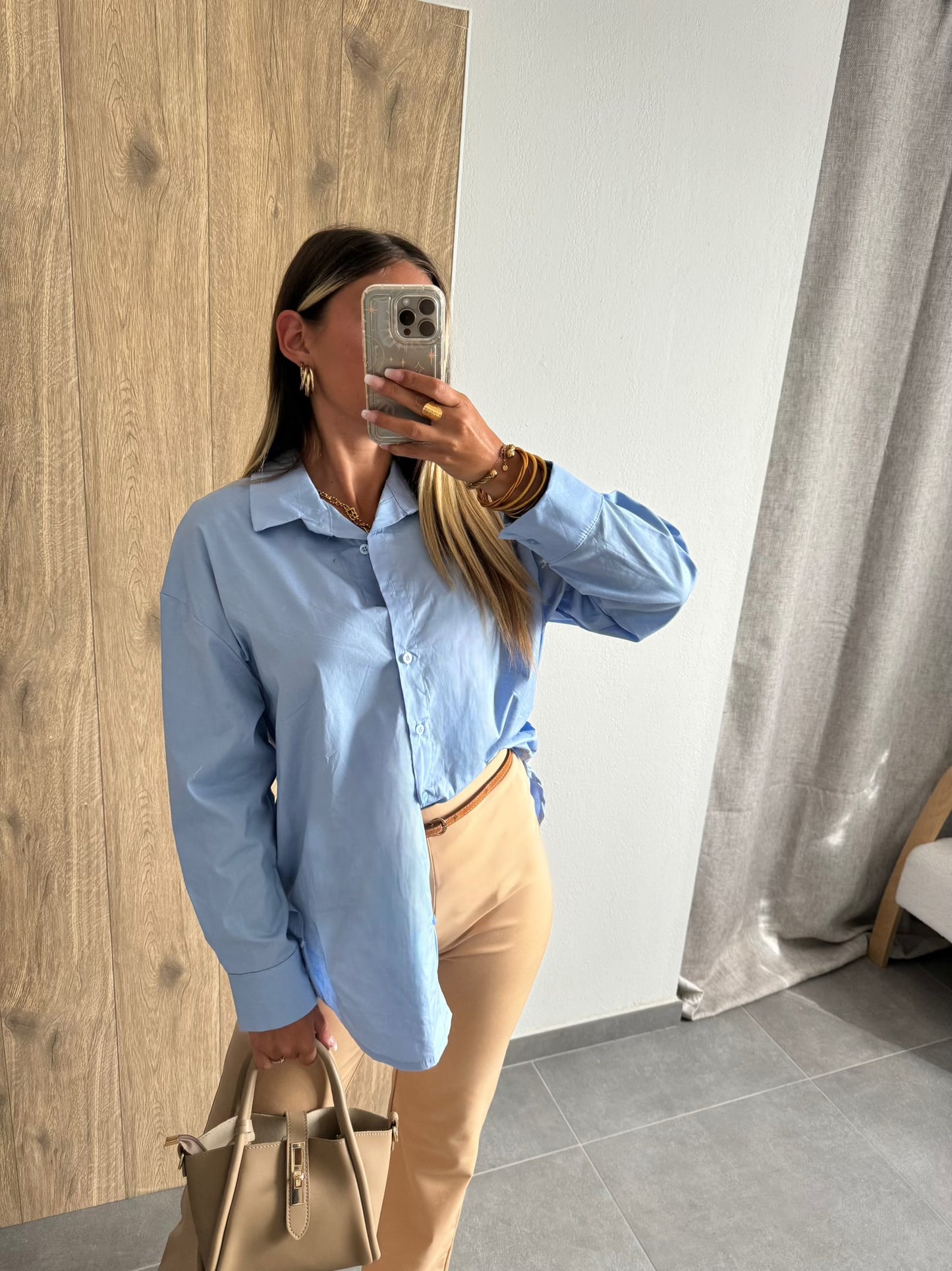 CHEMISE WORK BLEU