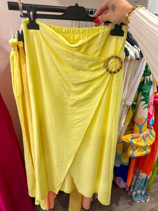 JUPE PORTEFEUILLE - JAUNE
