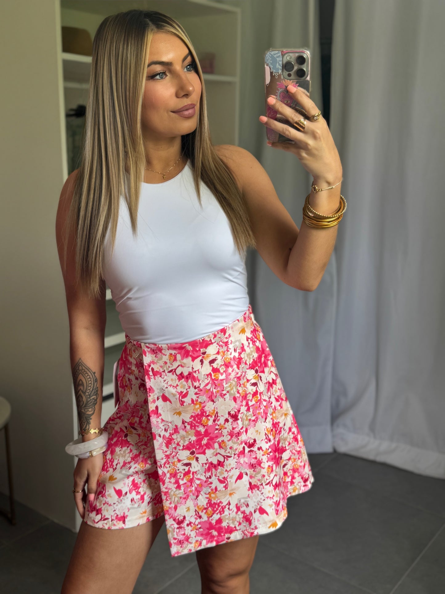 JUPE-SHORT NINA - ROSE