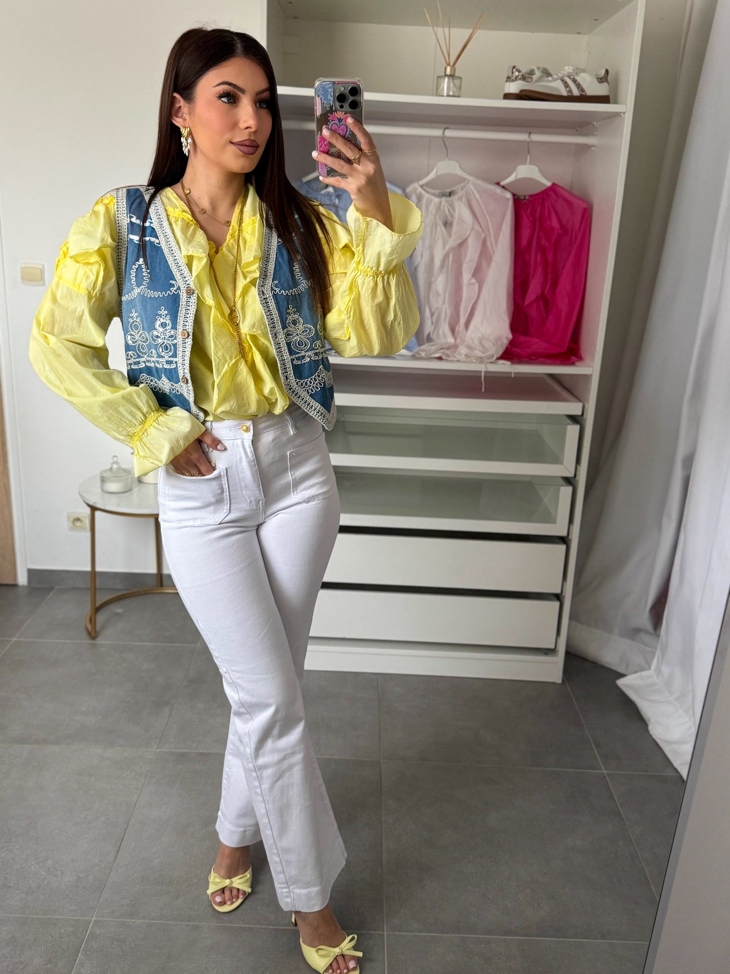 JEANS WIDE LEG BLANC