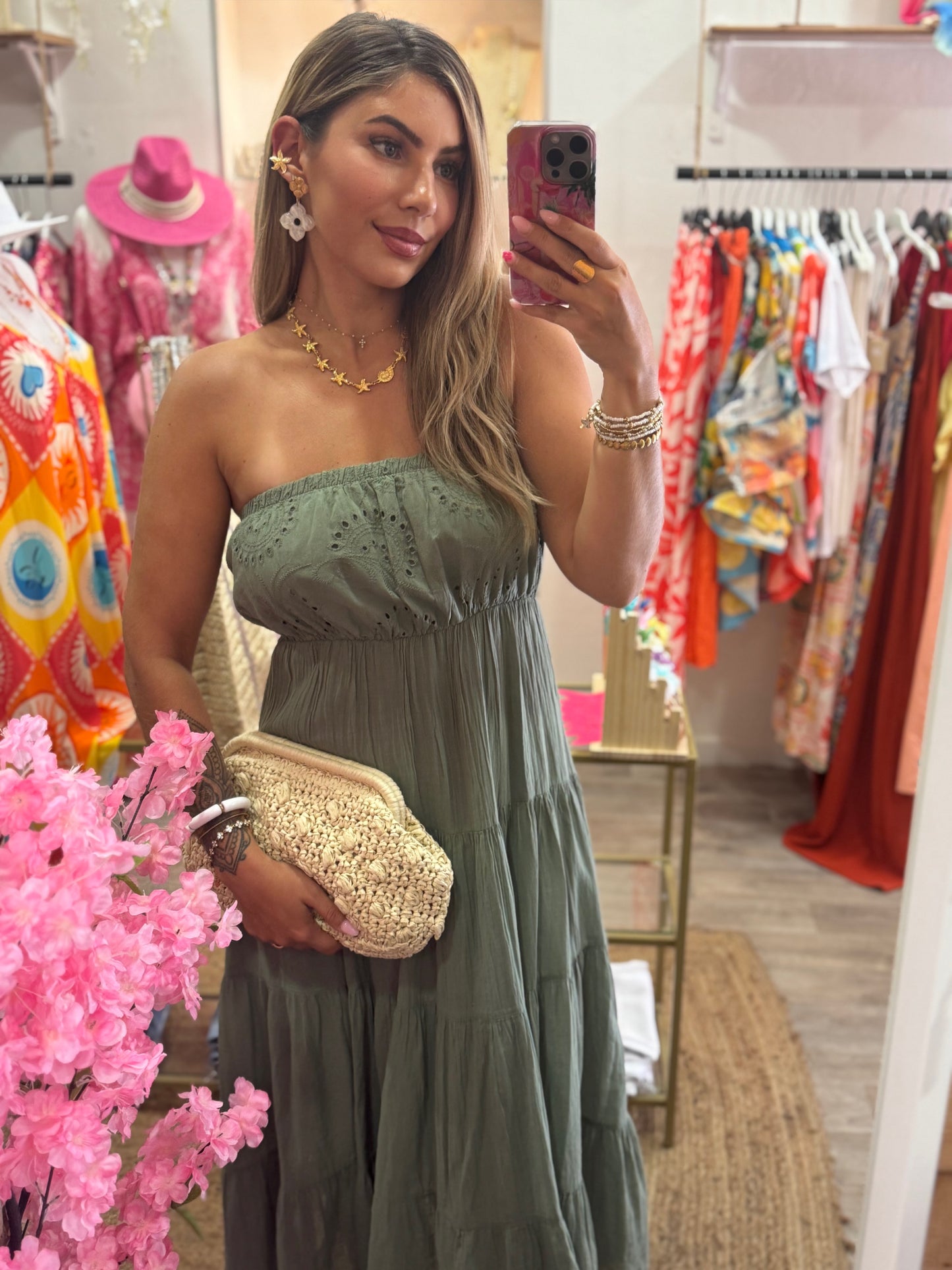 ROBE BUSTIER - KAKI
