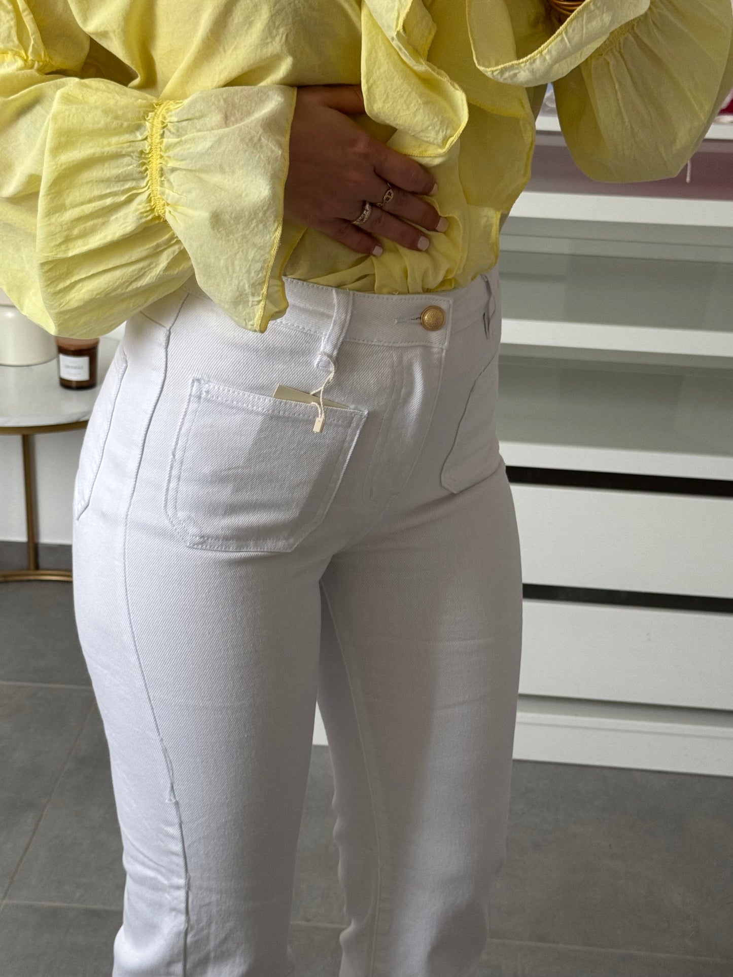JEANS WIDE LEG BLANC