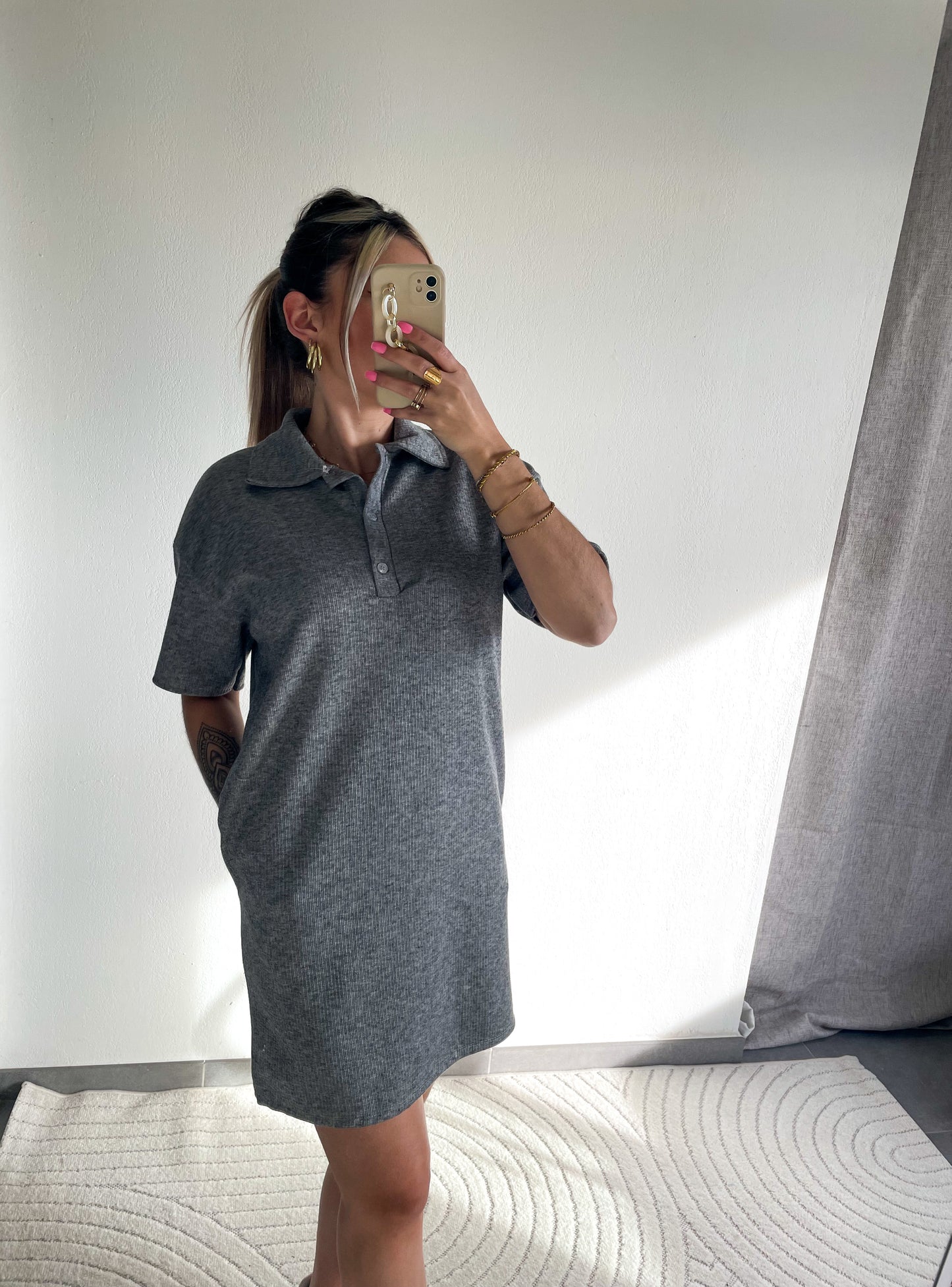 ROBE POLO - GRISE
