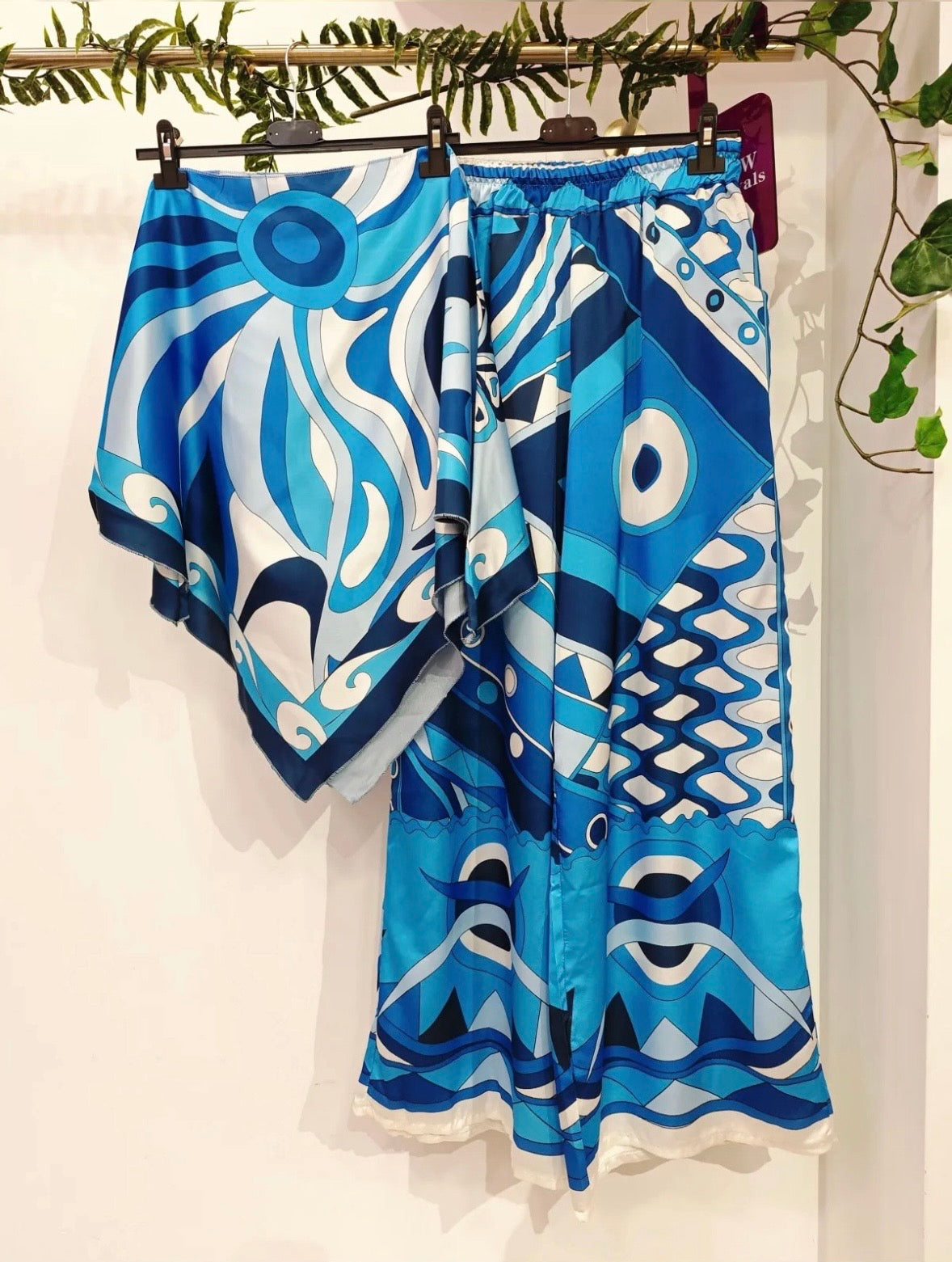 ENSEMBLE PONCHO - BLEU ÉLECTRIQUE