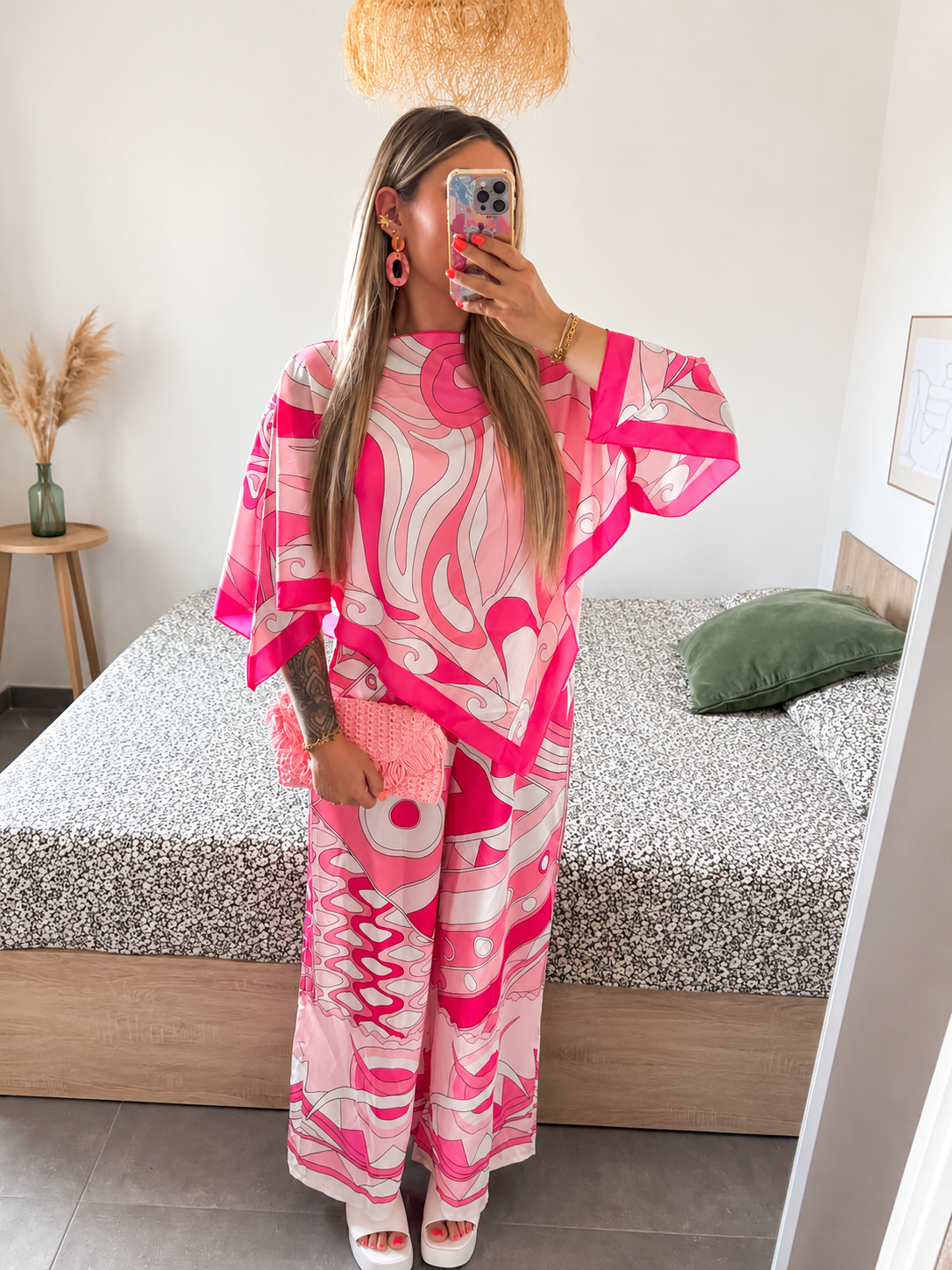 ENSEMBLE PONCHO - ROSE