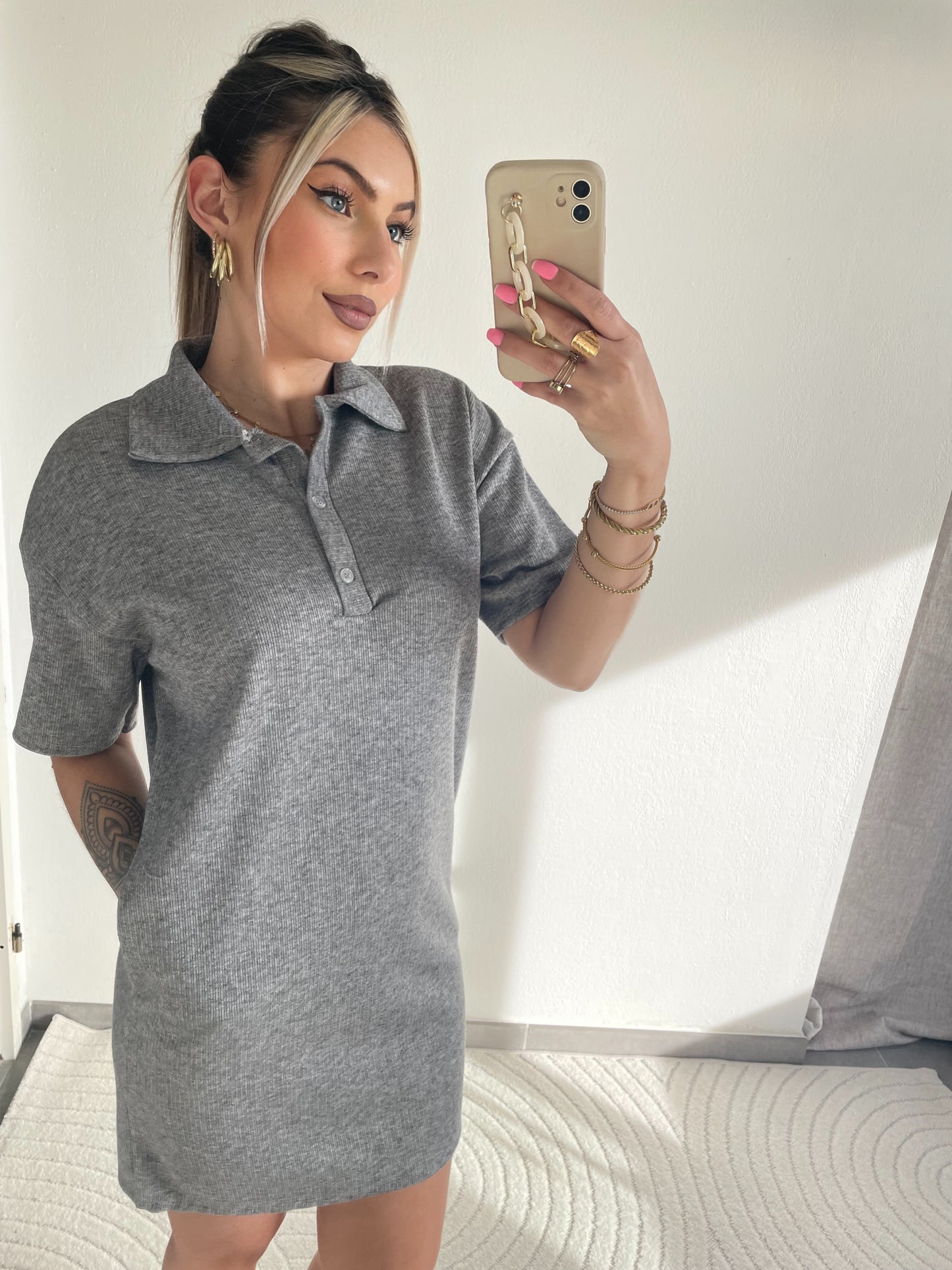 ROBE POLO - GRISE
