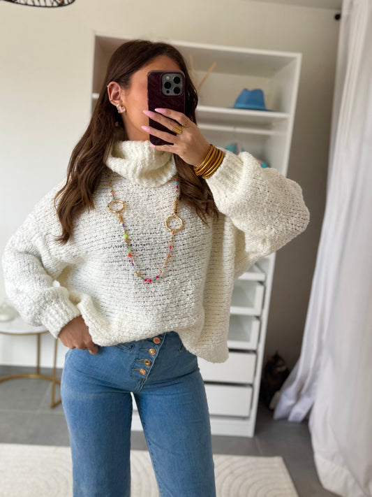 PULL MOHAIR - BLANC