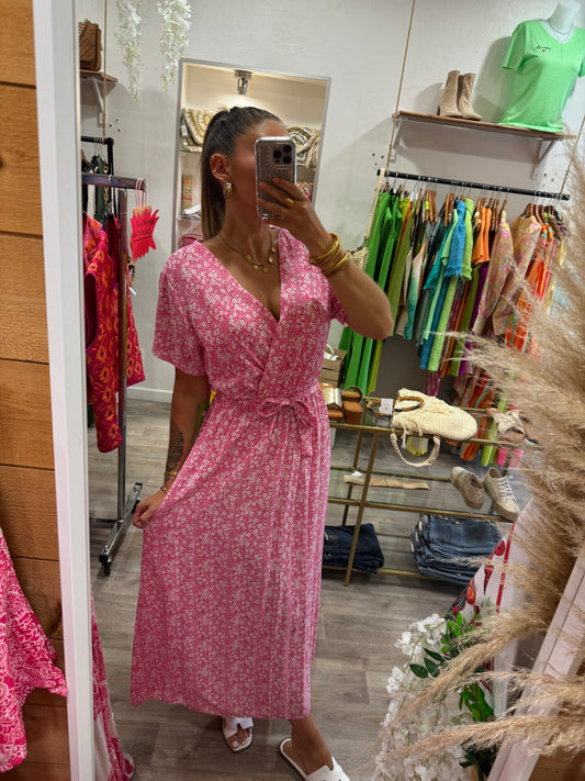 ROBE FLEURIE - ROSE