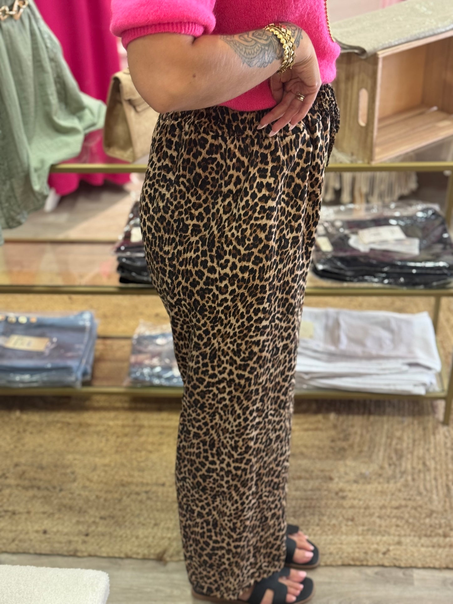 PANTALON FLUIDE LÉOPARD