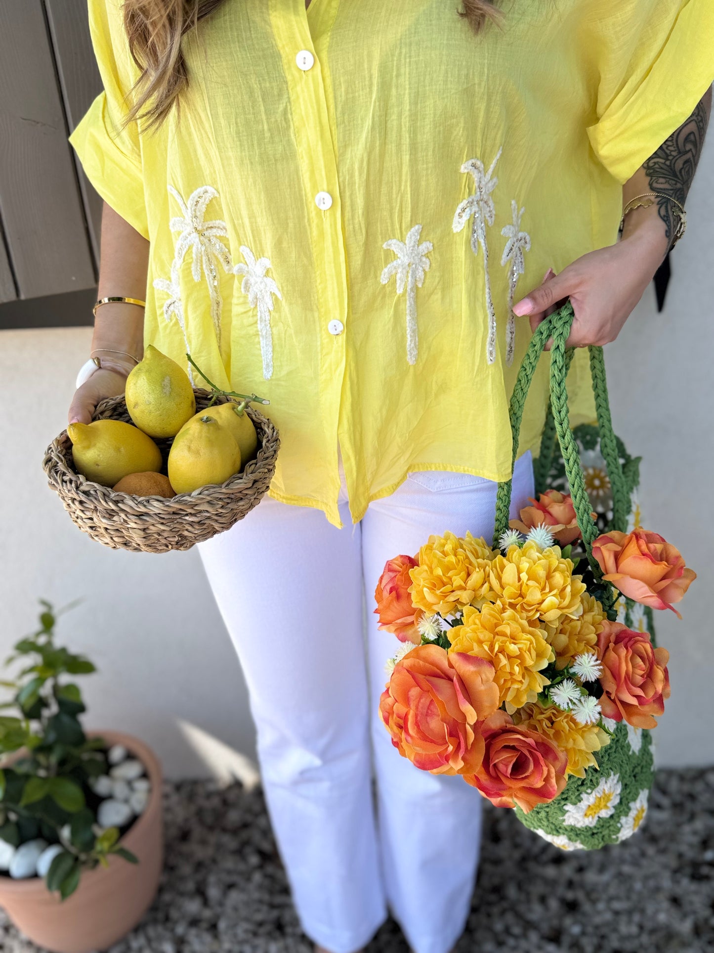 CHEMISE PALMIER - JAUNE
