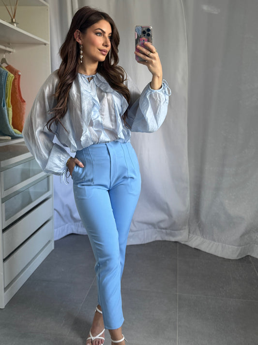 PANTALON A PINCE - BLEU