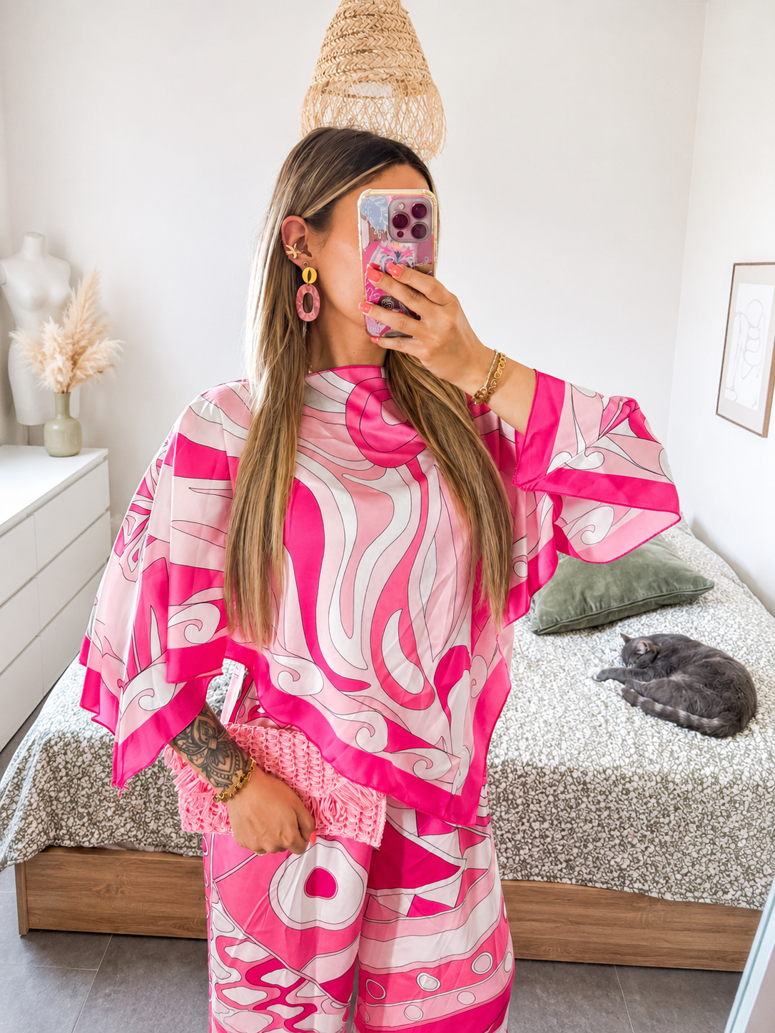 ENSEMBLE PONCHO - ROSE