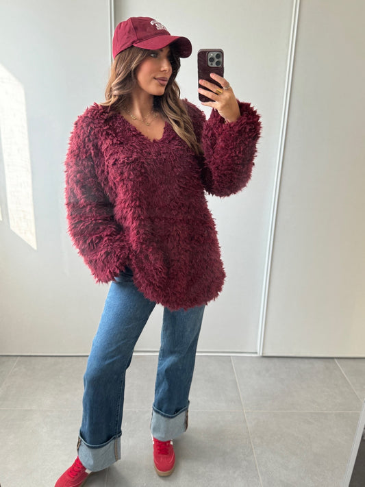 PULL ÉPAIS BORDEAUX